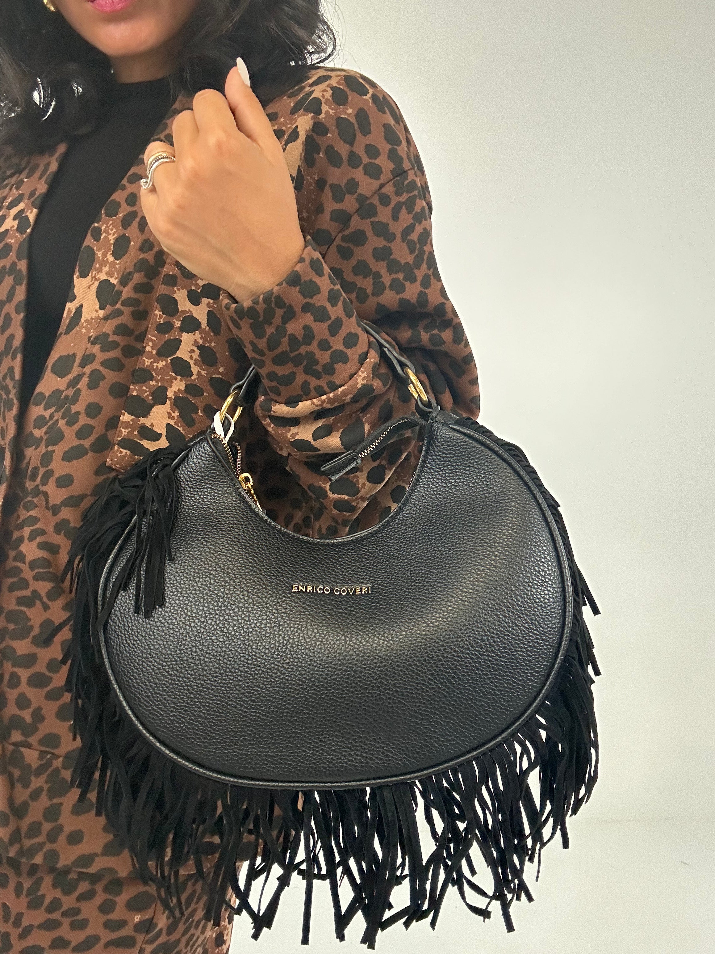 Borsa COVERI LUNA FRANGE - NERO