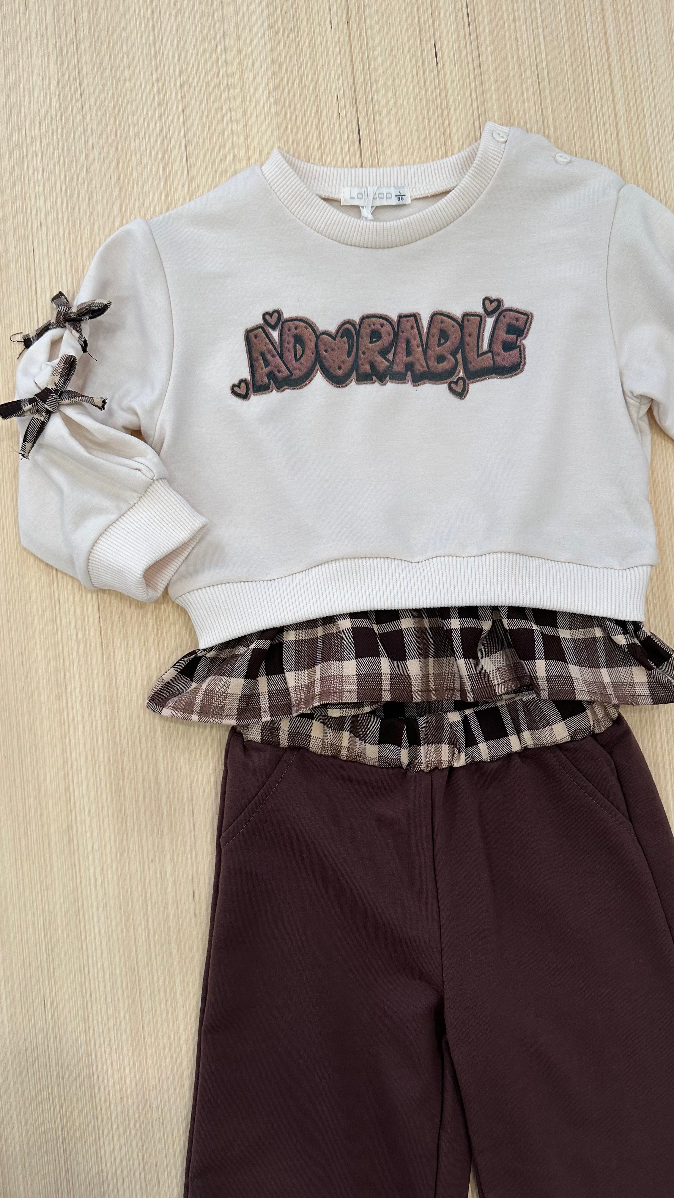 Tuta ADORABLE QUADRI 1-5A - MARRONE