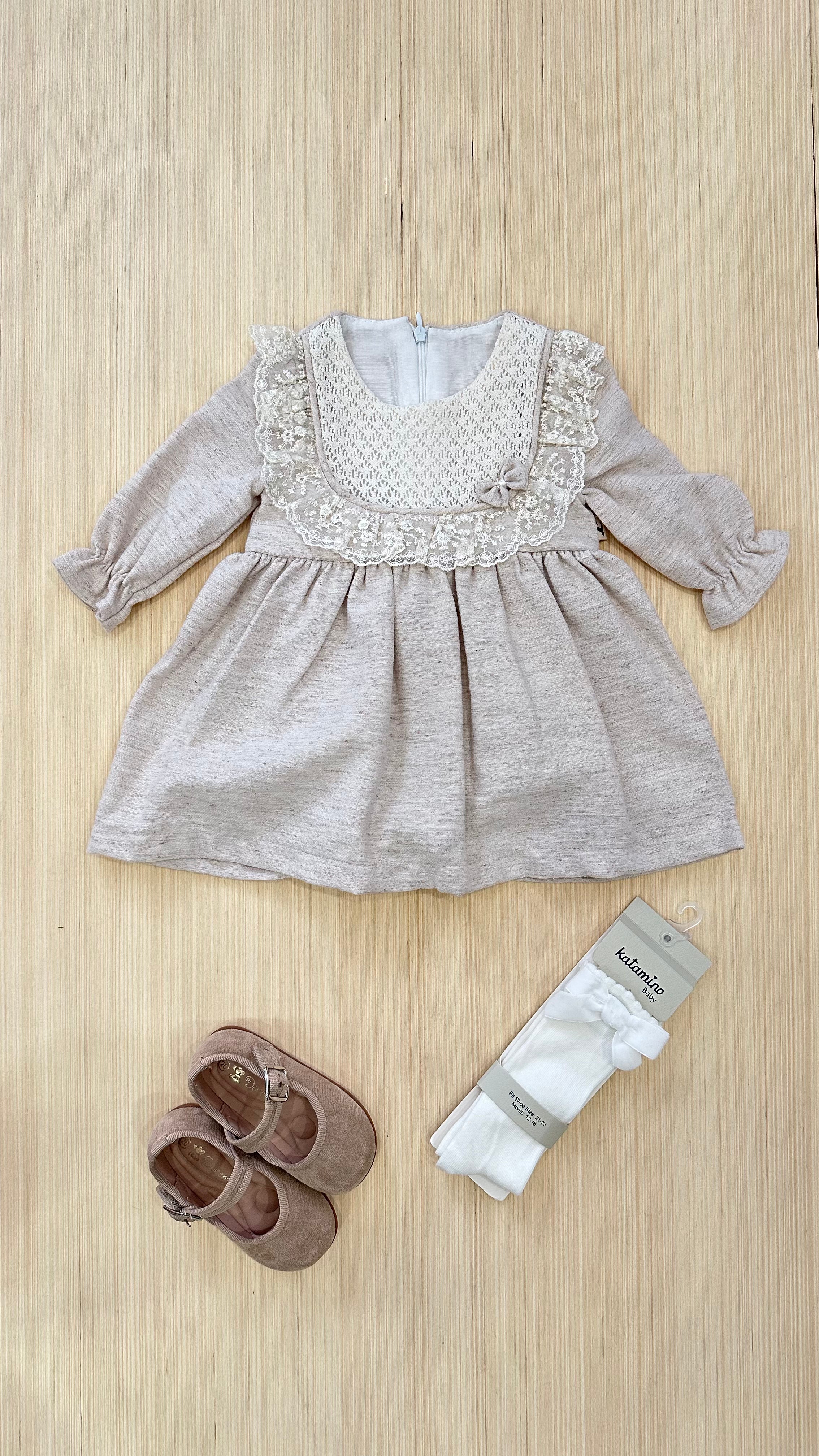 Vestitino CON MERLETTO 6-18M - BEIGE