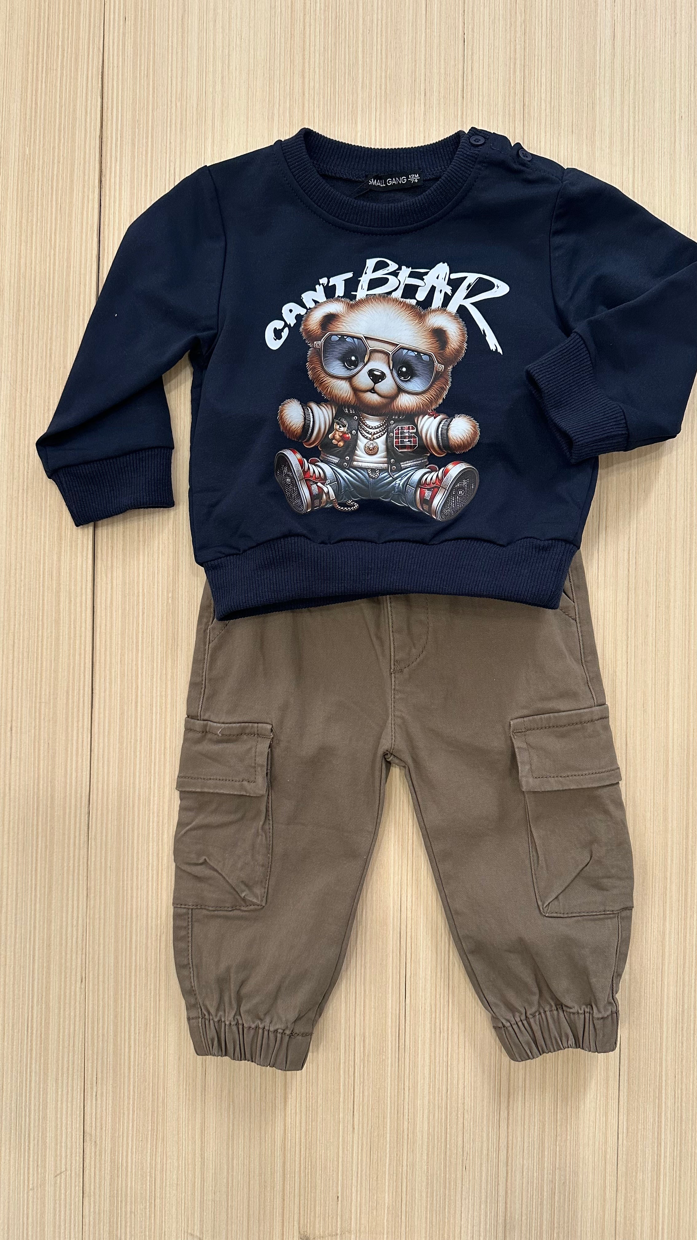 Completo CAN'T BEAR 12-36M - BLU