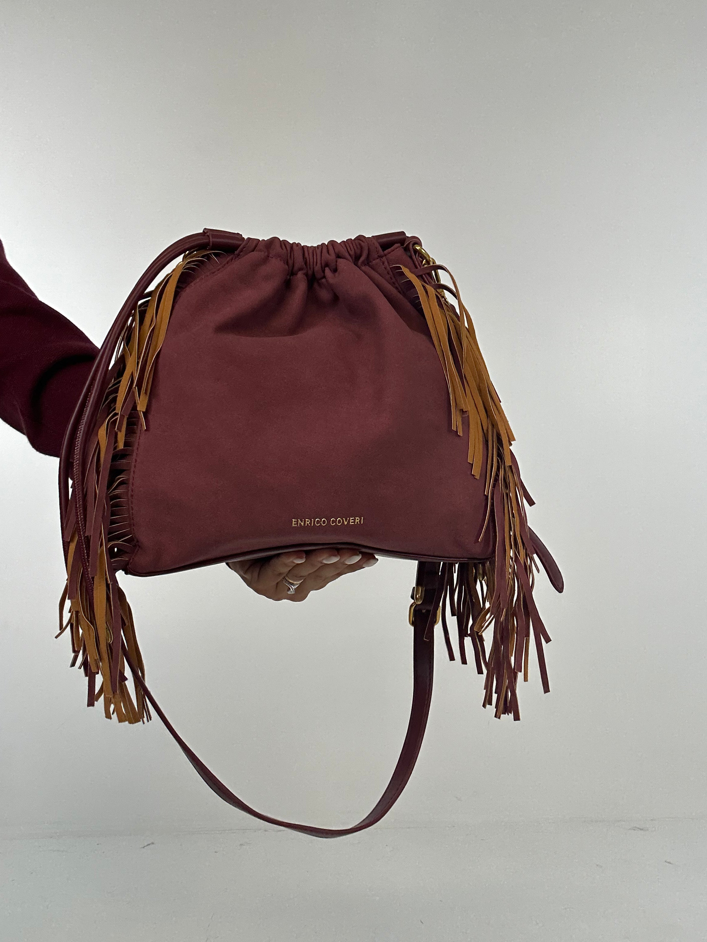 Borsa COVERI FRANGE LATERALI - BORDEAUX