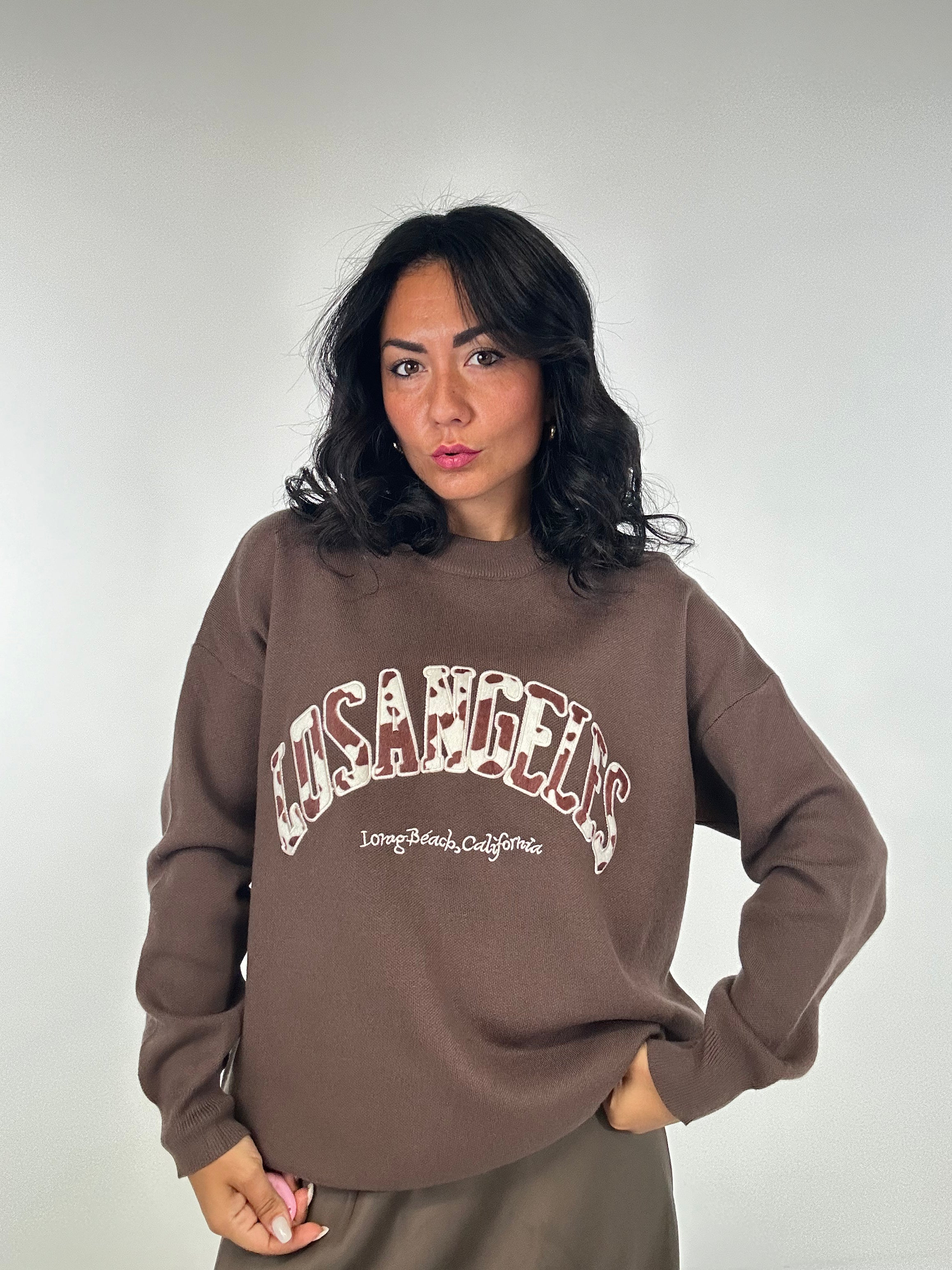 Pull LOS ANGELES MUCCATO - MARRONE