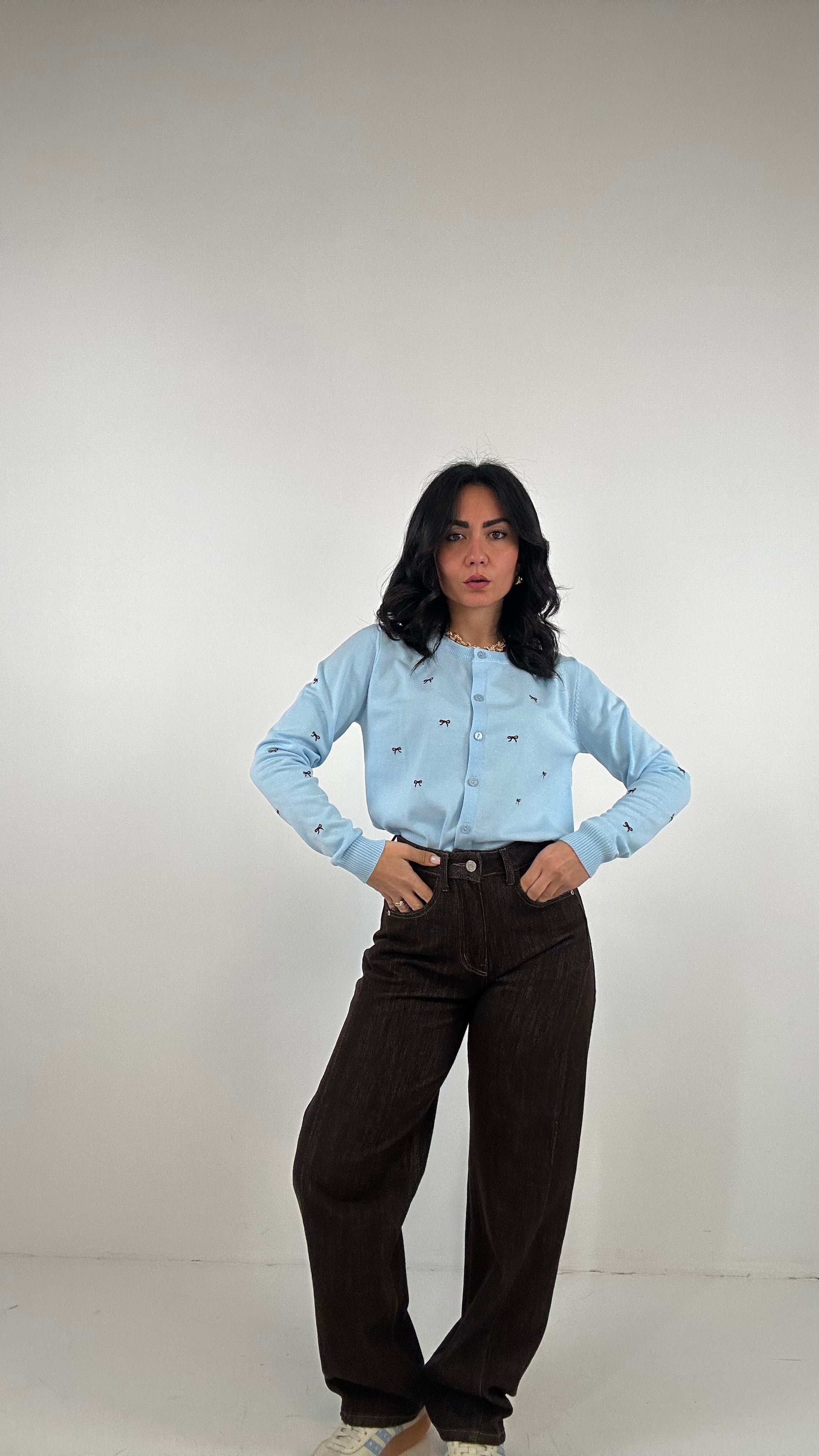 Jeans BARREL CUCITURA - MARRONE