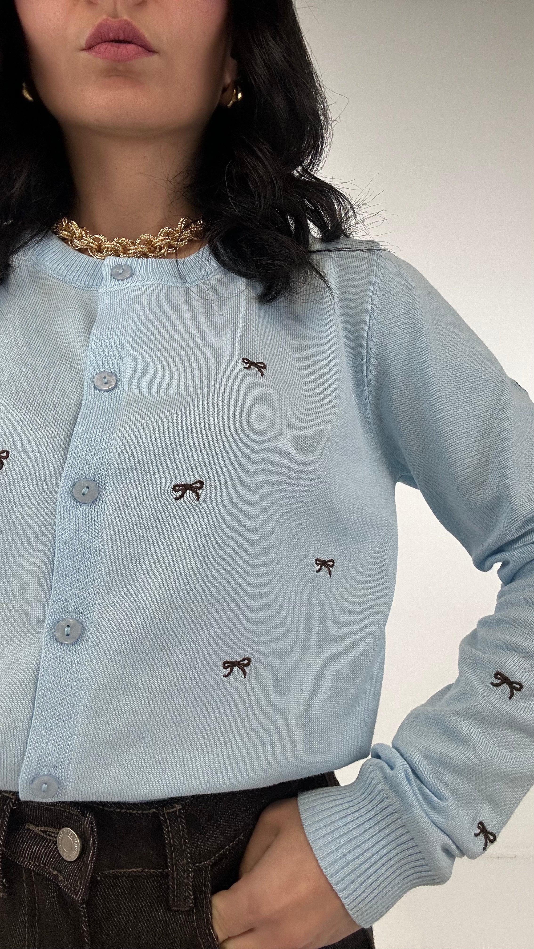 Cardigan FIOCCHETTI - CELESTE