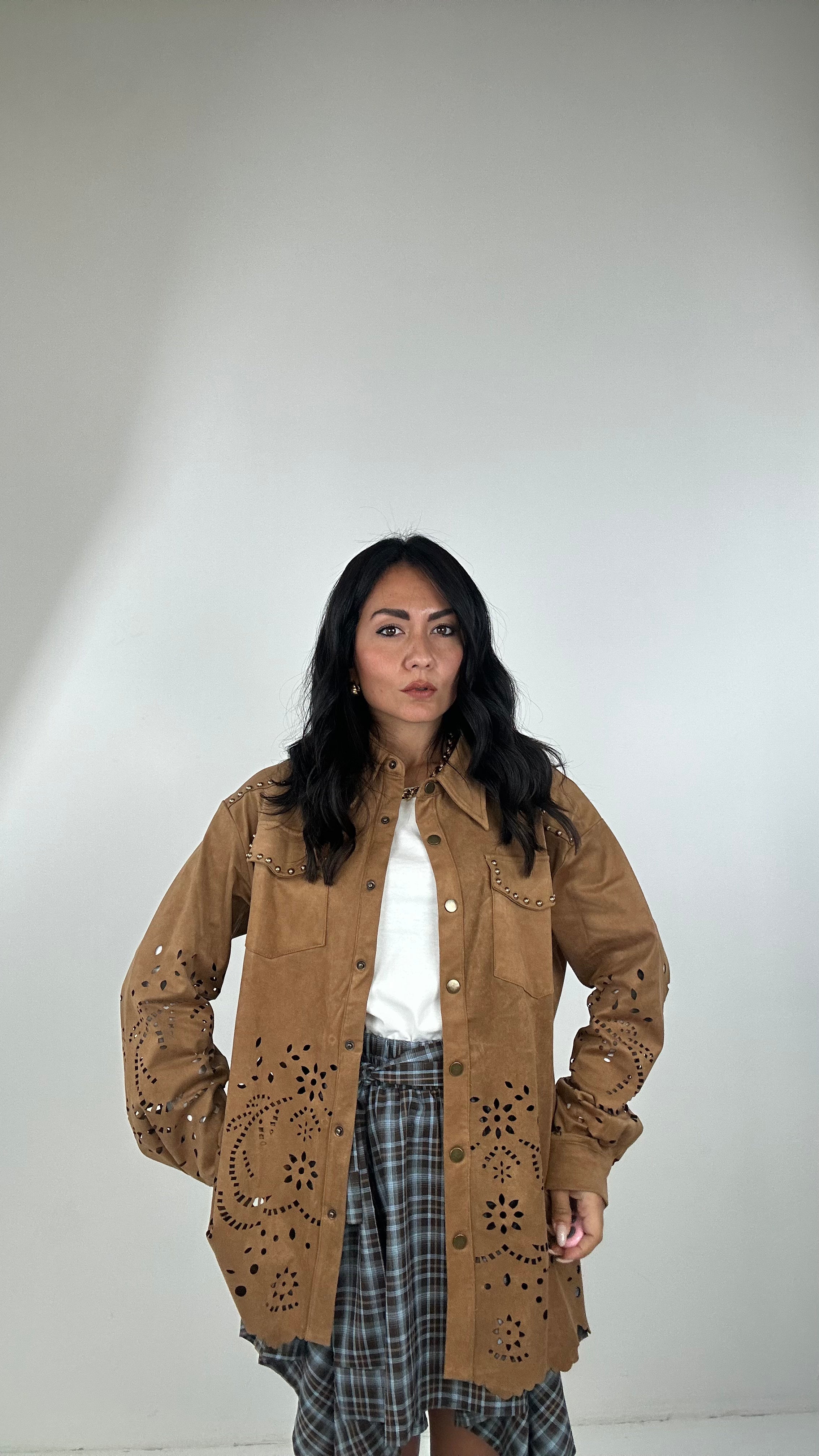 Camicia ECOCAMOSCIO - CAMMELLO
