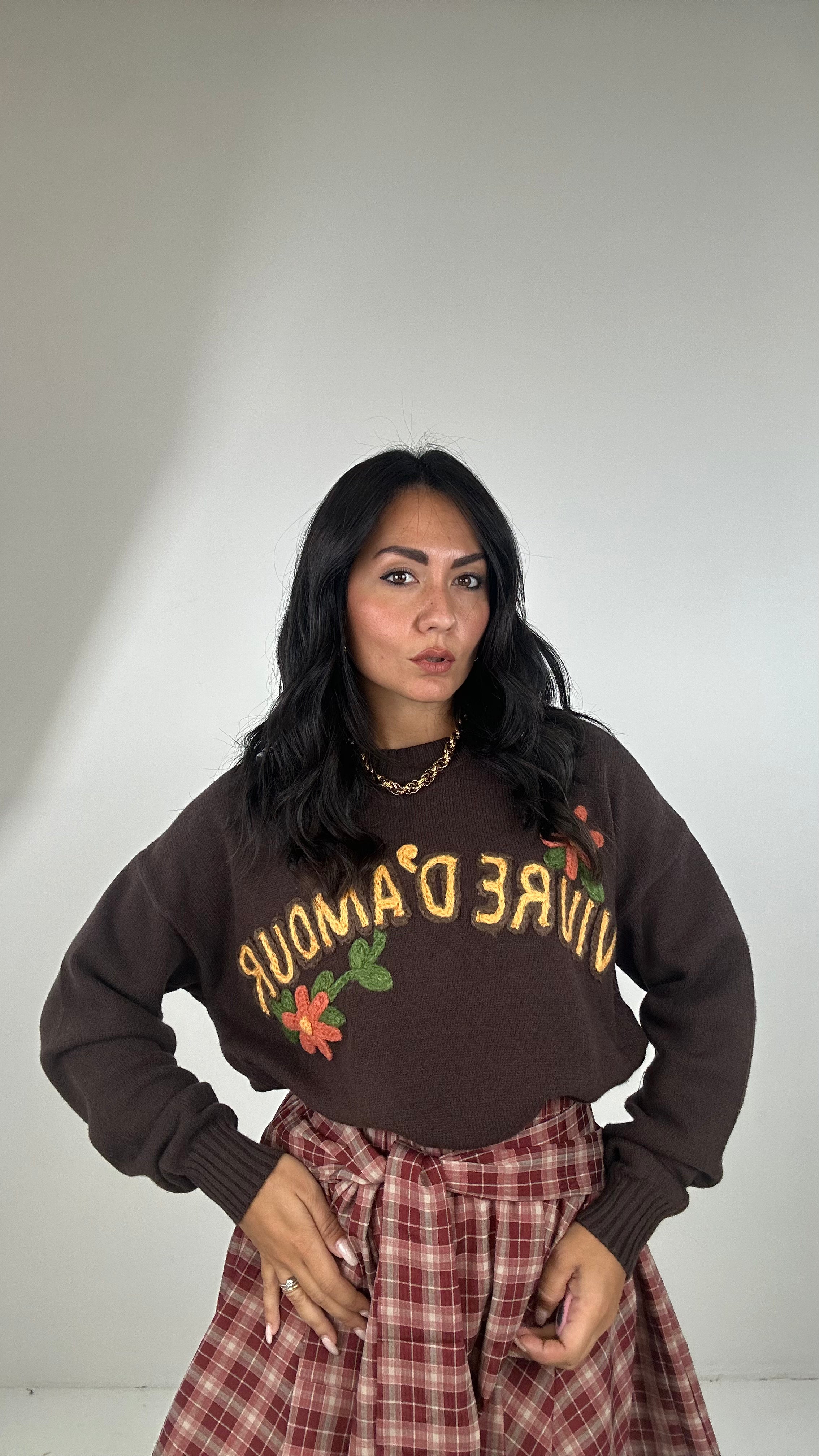 Pull VIVRE D'AMOUR - MARRONE