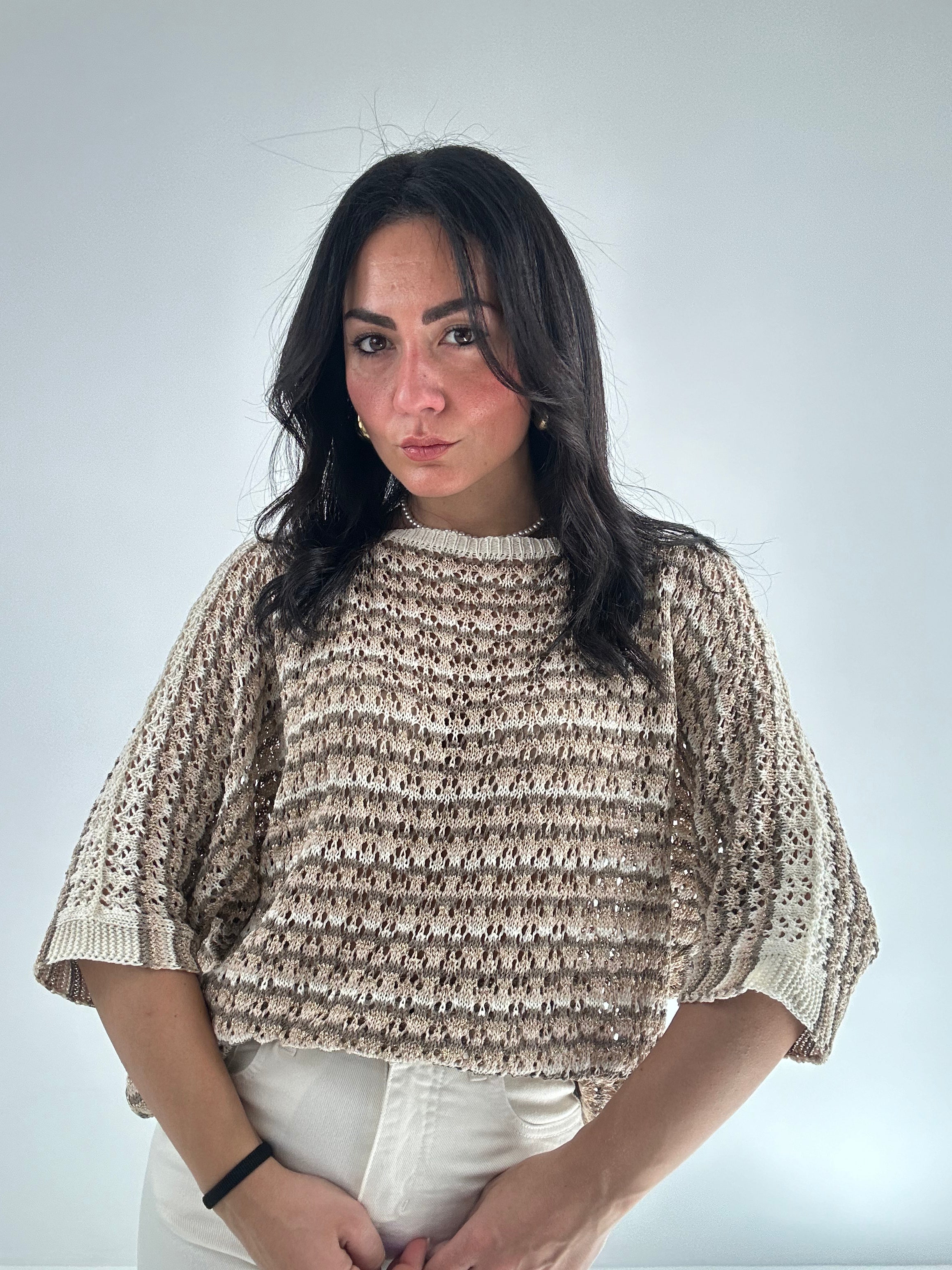 Maglia IN FILO ORO - BEIGE