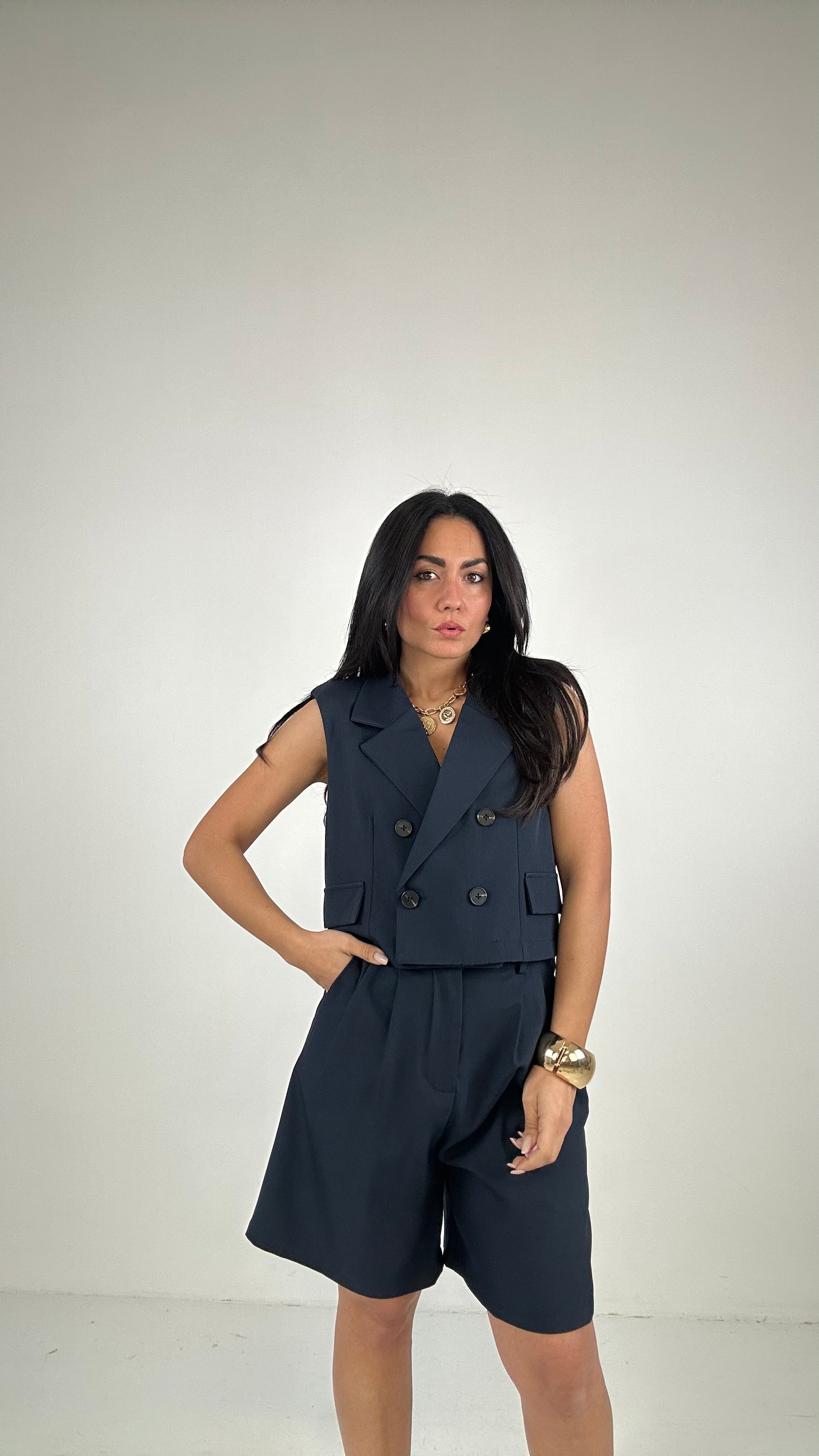 Tailleur GILET E BERMUDA - BLU