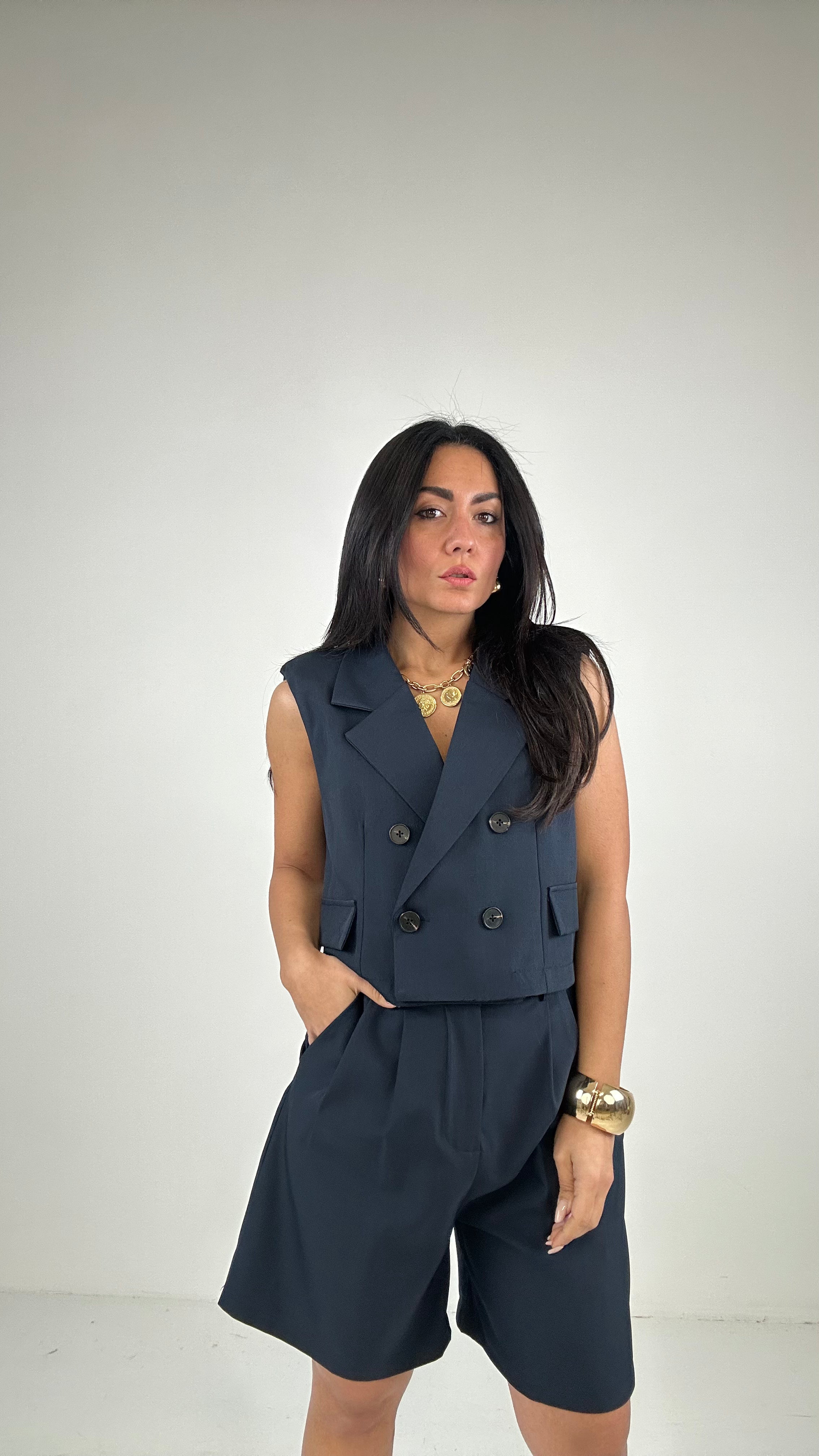 Tailleur GILET E BERMUDA - BLU