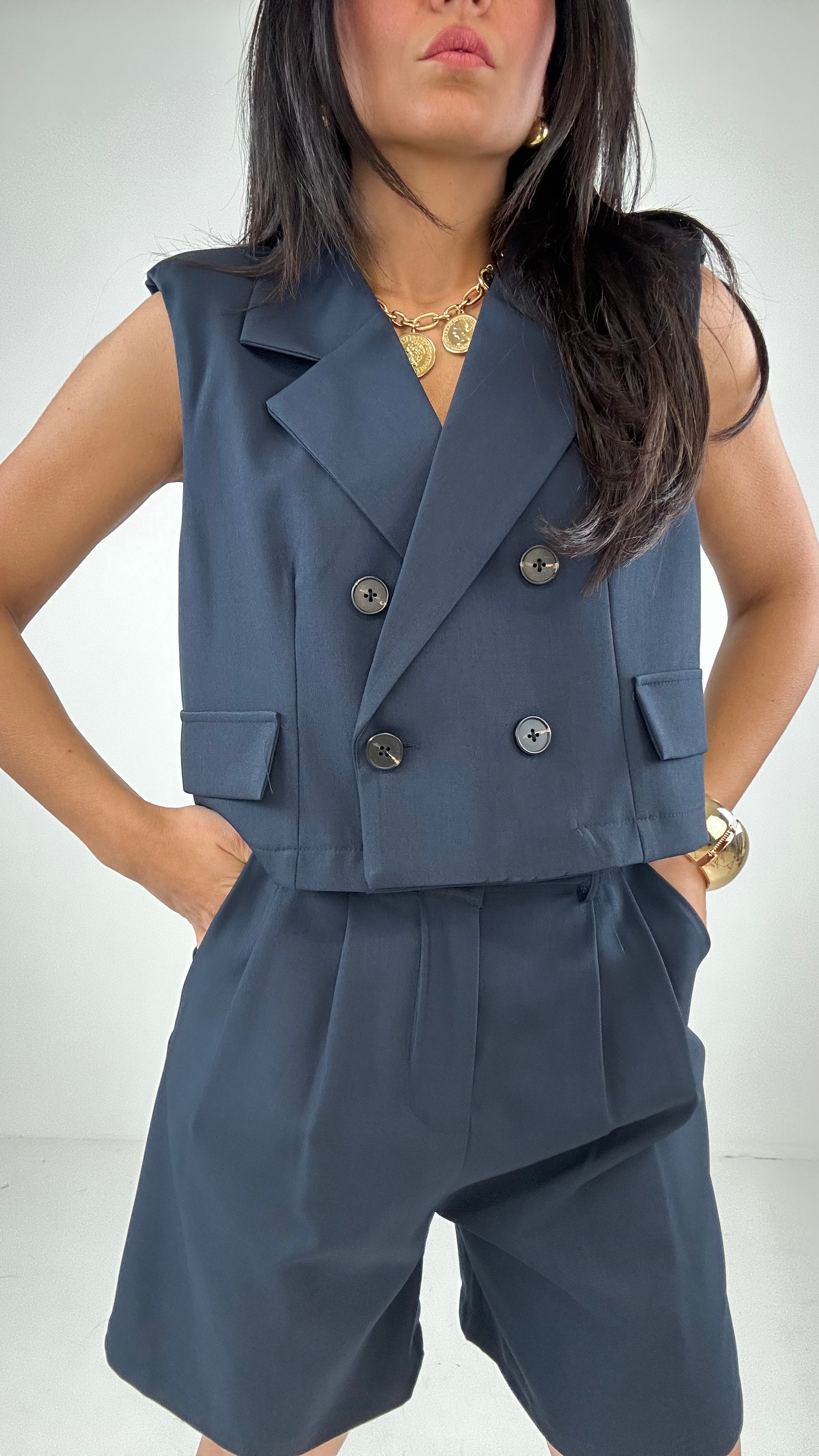 Tailleur GILET E BERMUDA - BLU