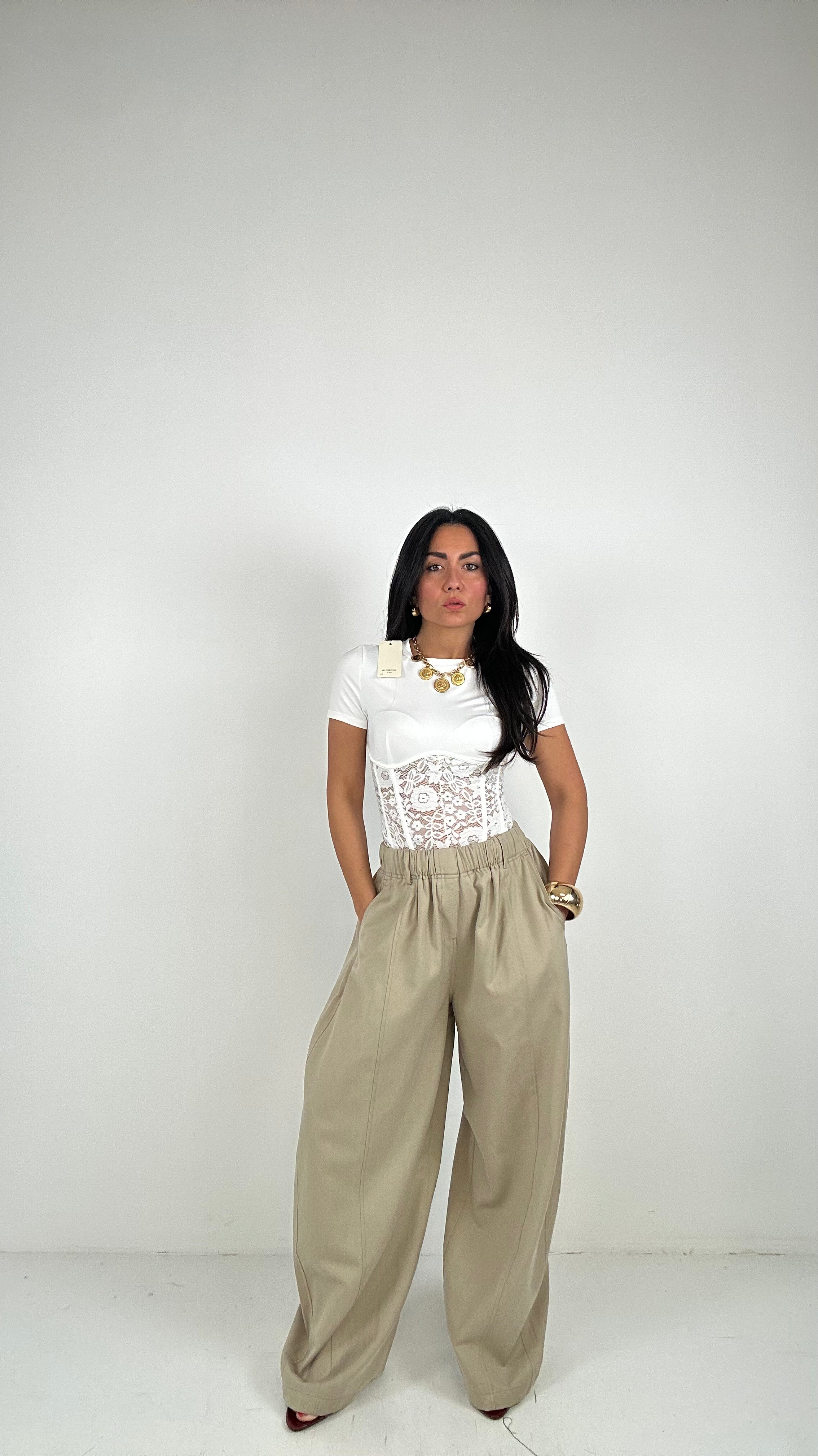 Pantalone COTTON BALLON - BEIGE