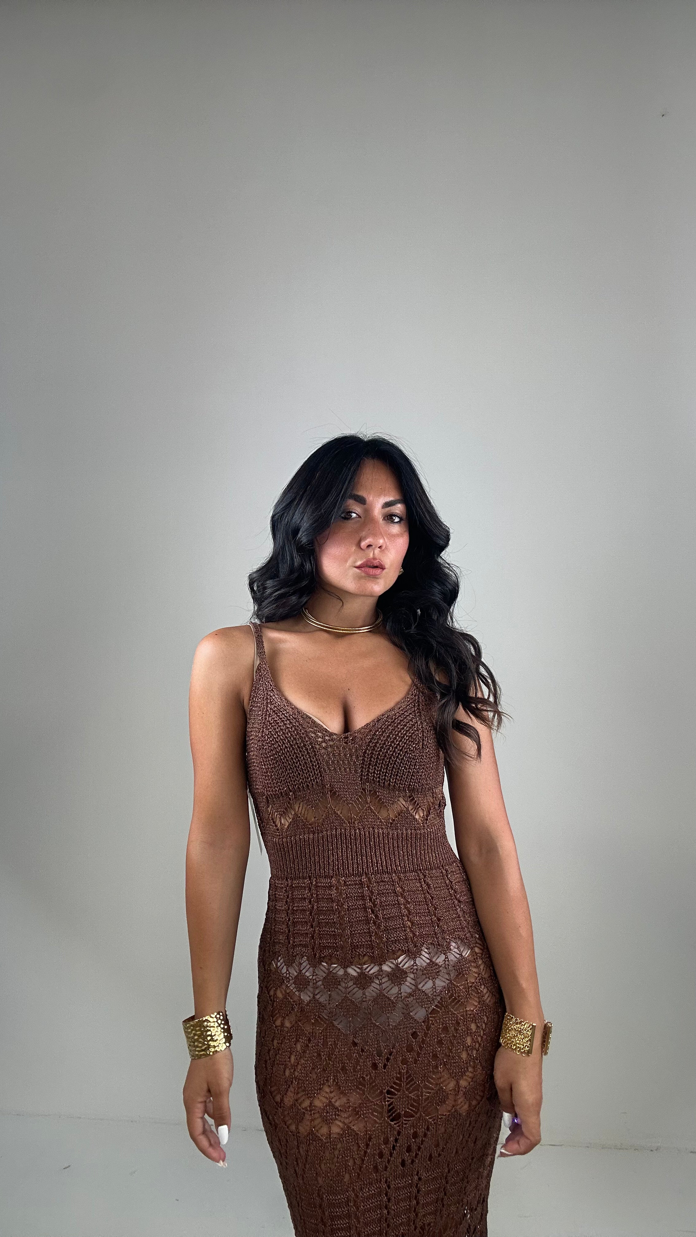 Vestito IN MAGLIA LUX - MARRONE