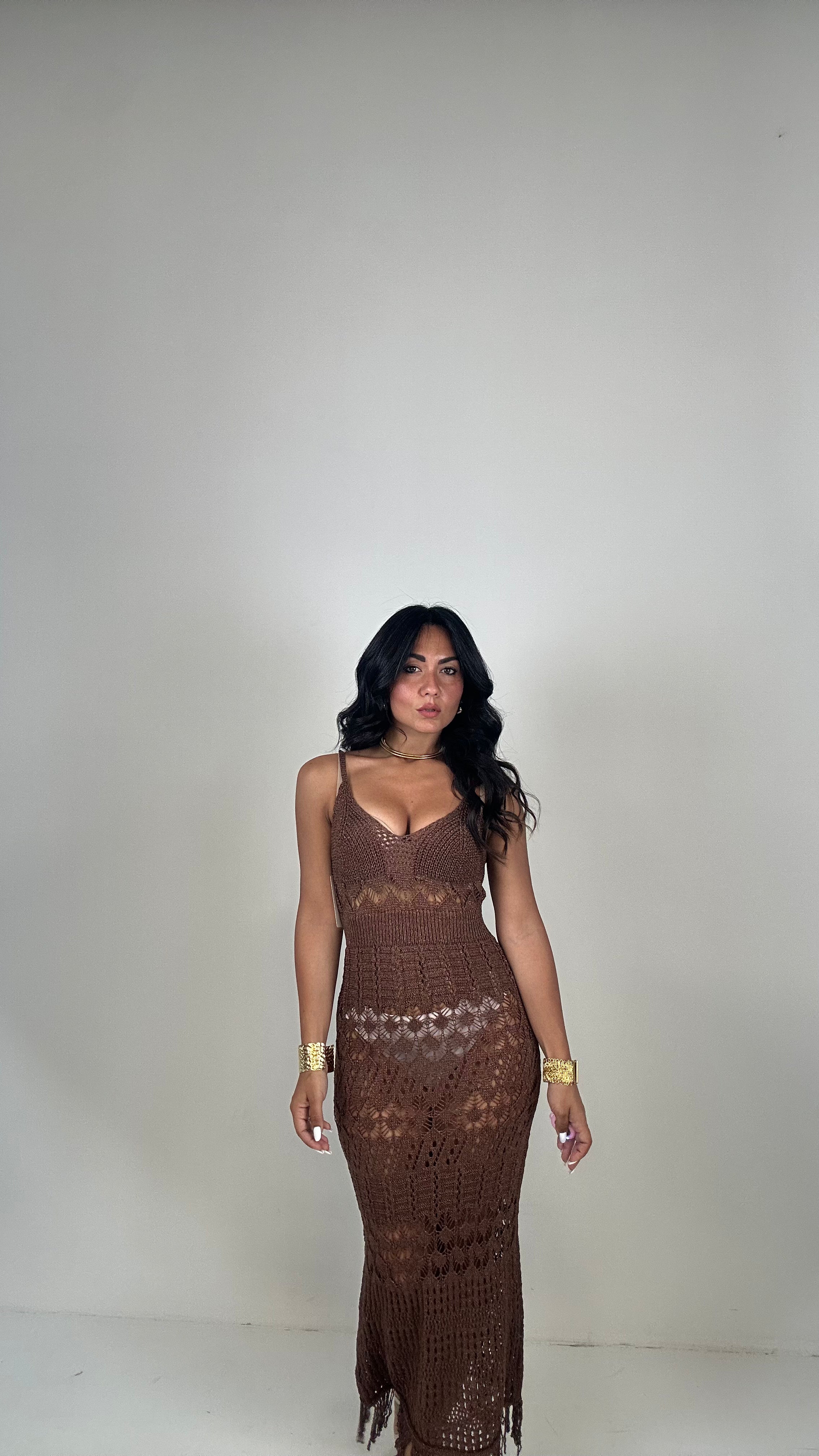 Vestito IN MAGLIA LUX - MARRONE