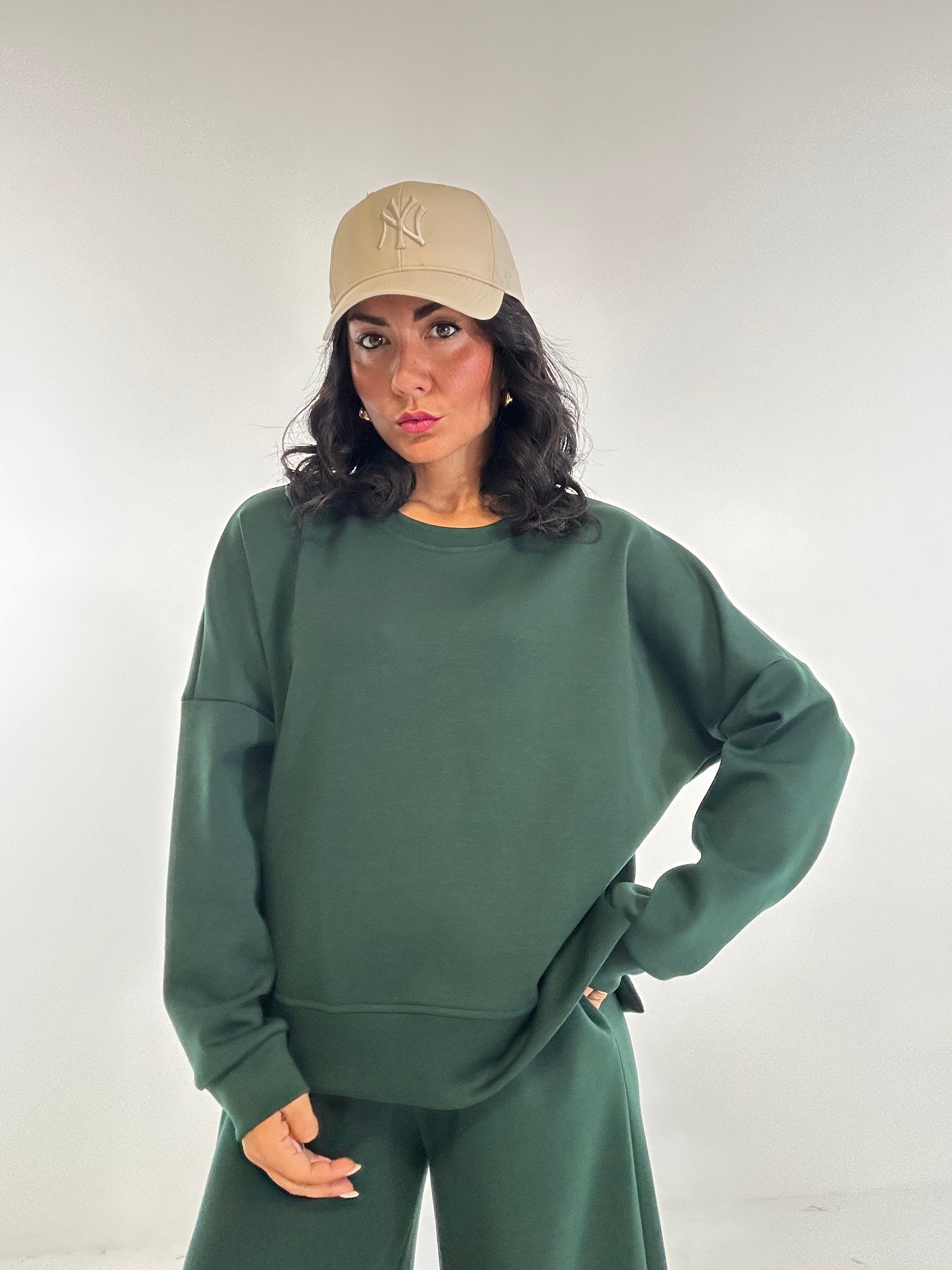 Felpa SPACCHETTO - VERDE SCURO