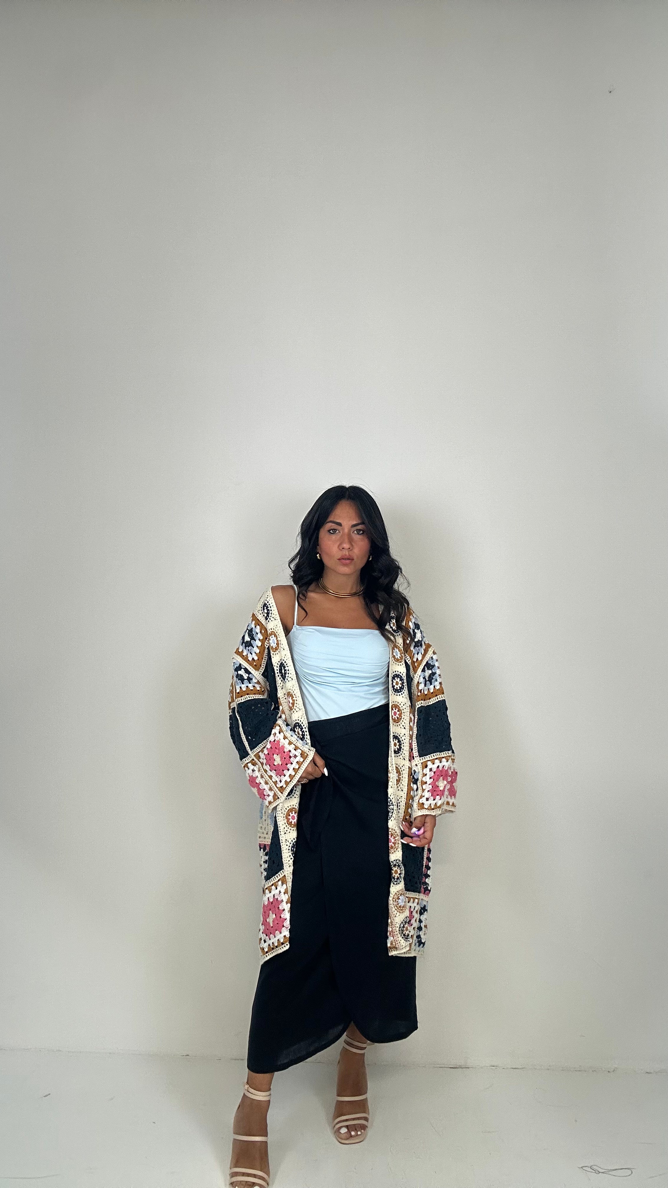 Kimono MACRAME' - BLU