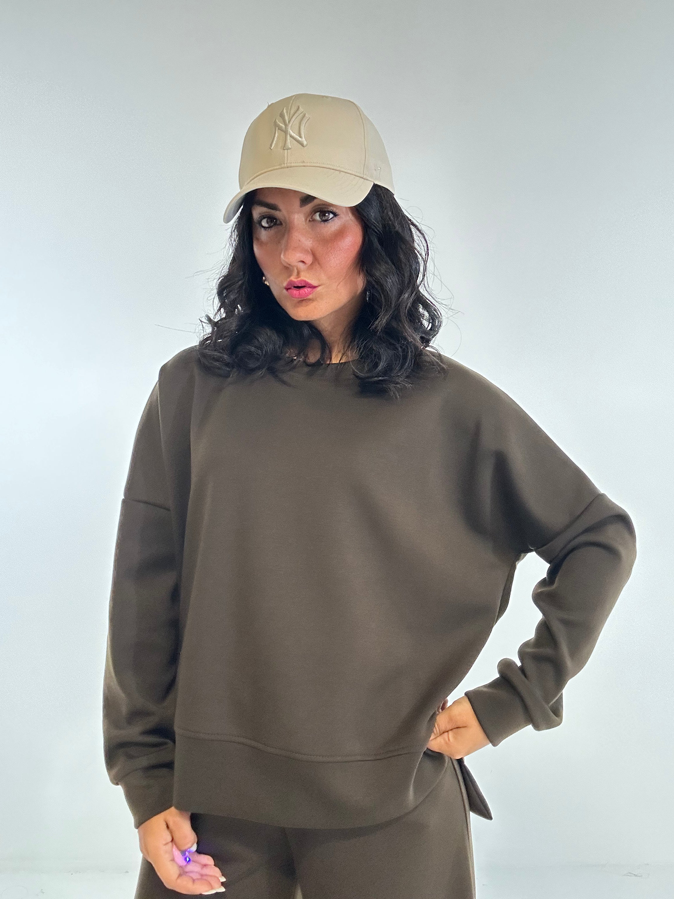 Felpa SPACCHETTO - MARRONE