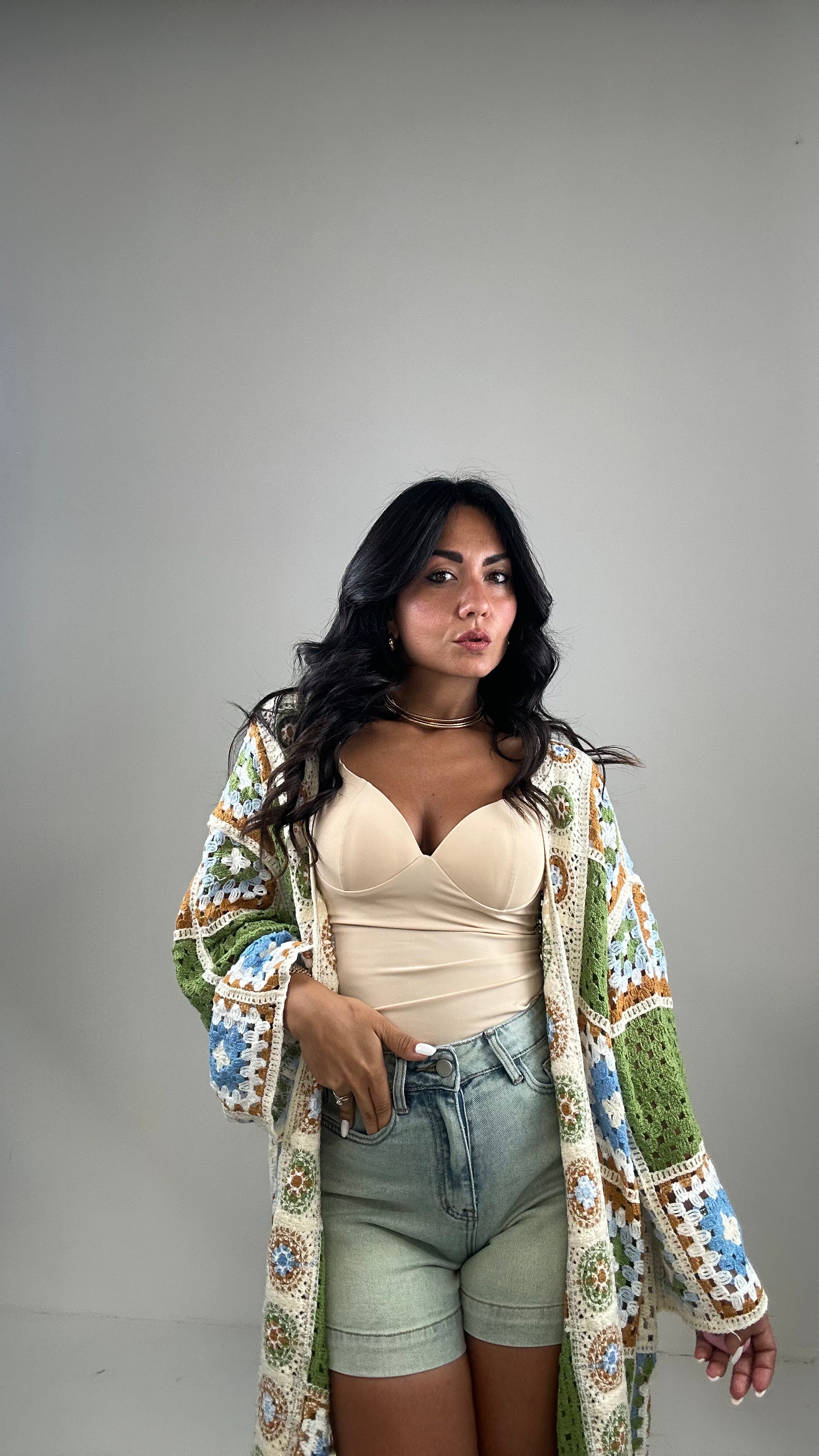 Kimono MACRAME' - VERDE
