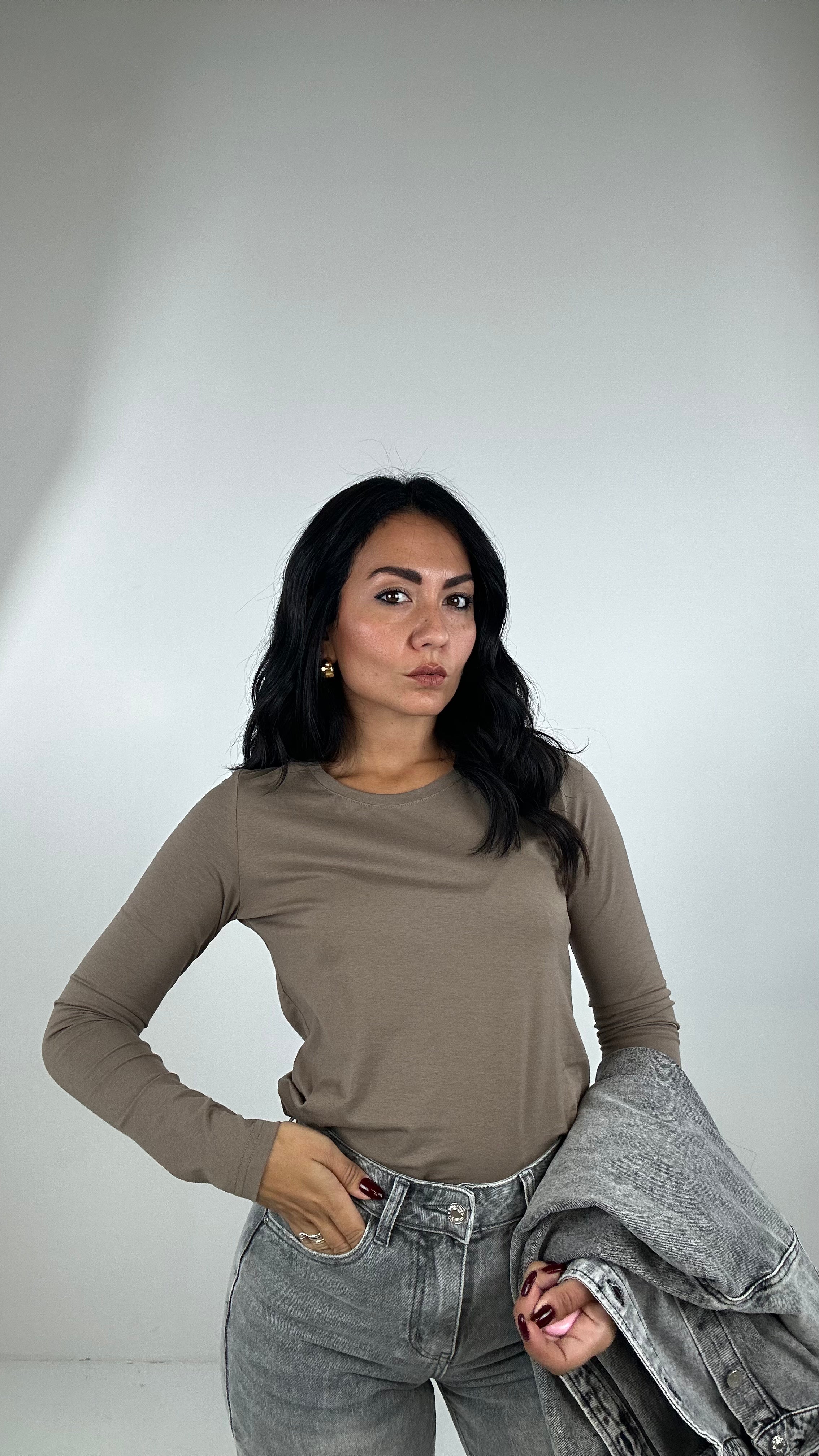 Maglia COTONE MANICA LUNGA - KHAKI