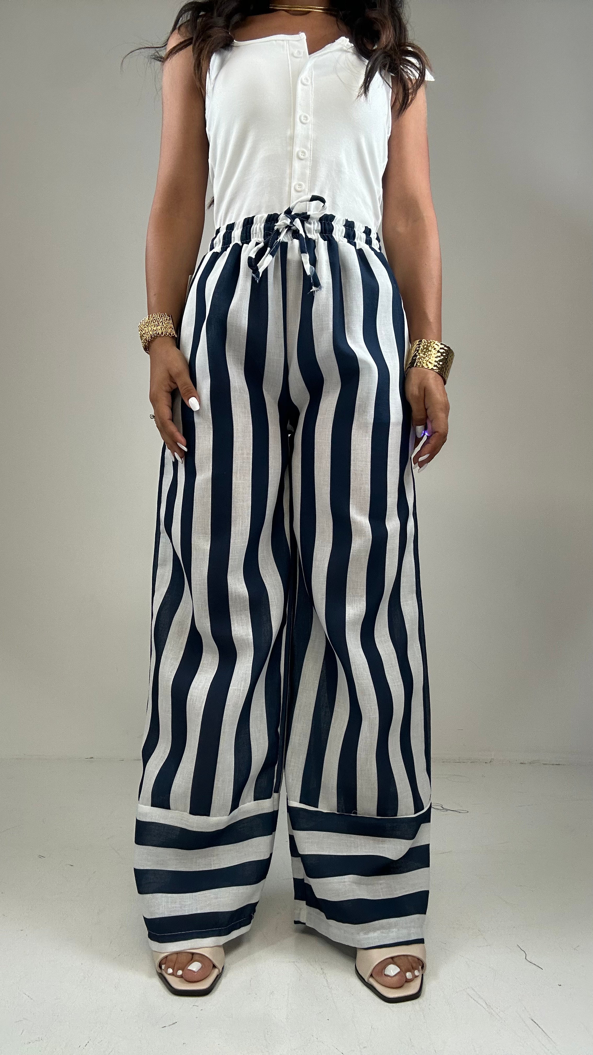 Pantalone RIGATO CULISSE - BLU