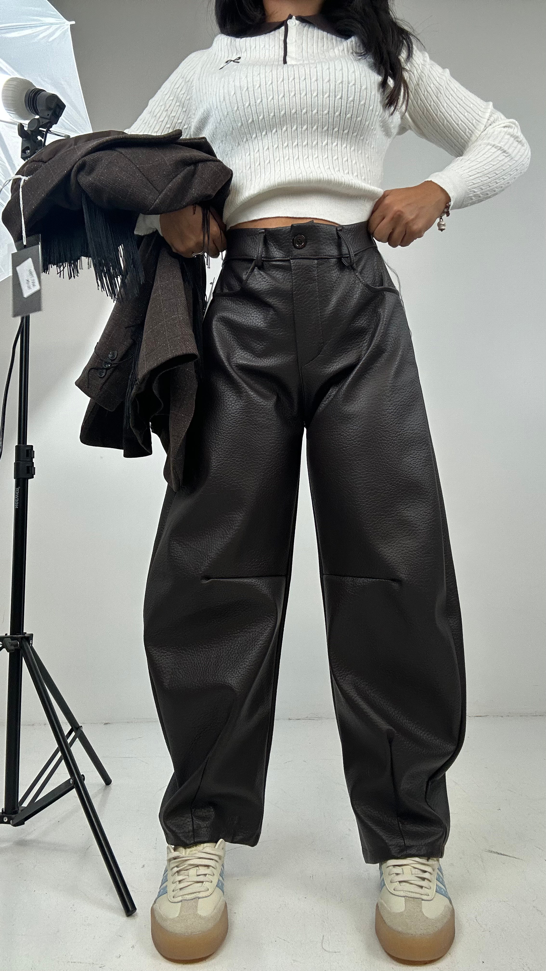 Pantalone BALL ECOPELLE - MARRONE