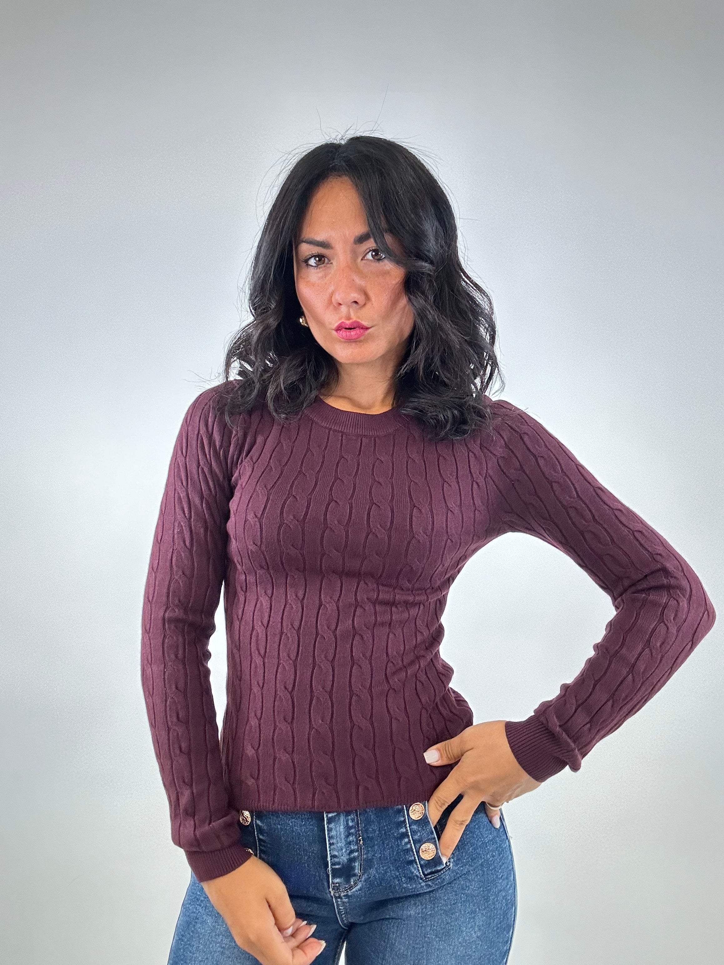 Pull BASIC TRECCE - BORDEAUX