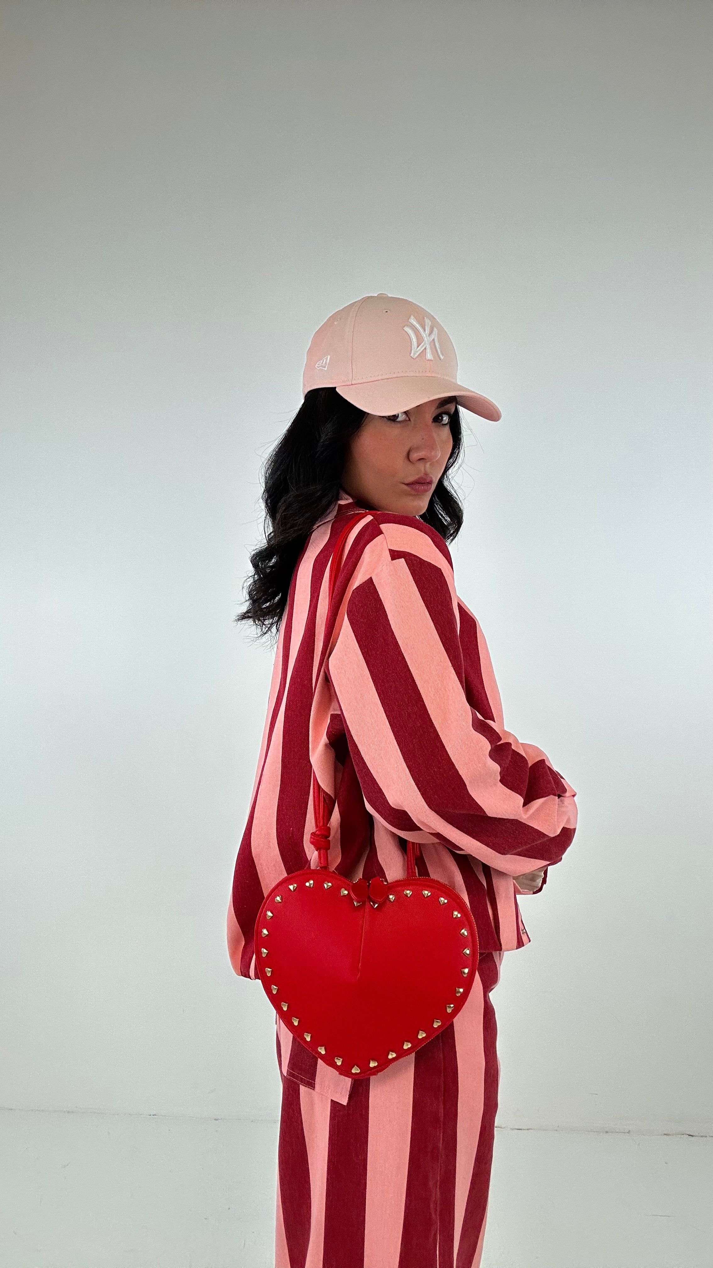 Completo RIGHE IN JEANS - ROSA