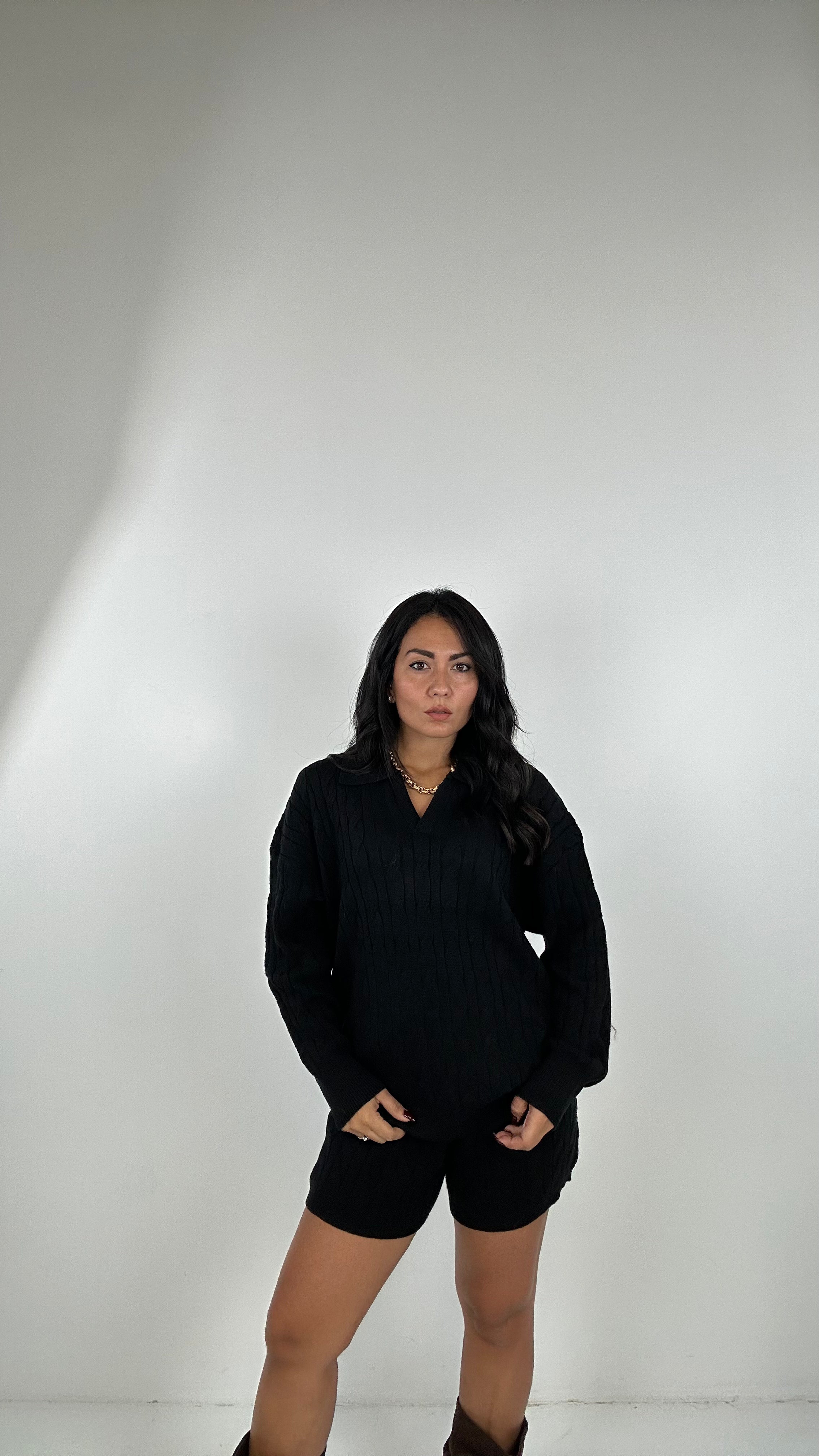 Coordinato TRECCIA POLO - NERO