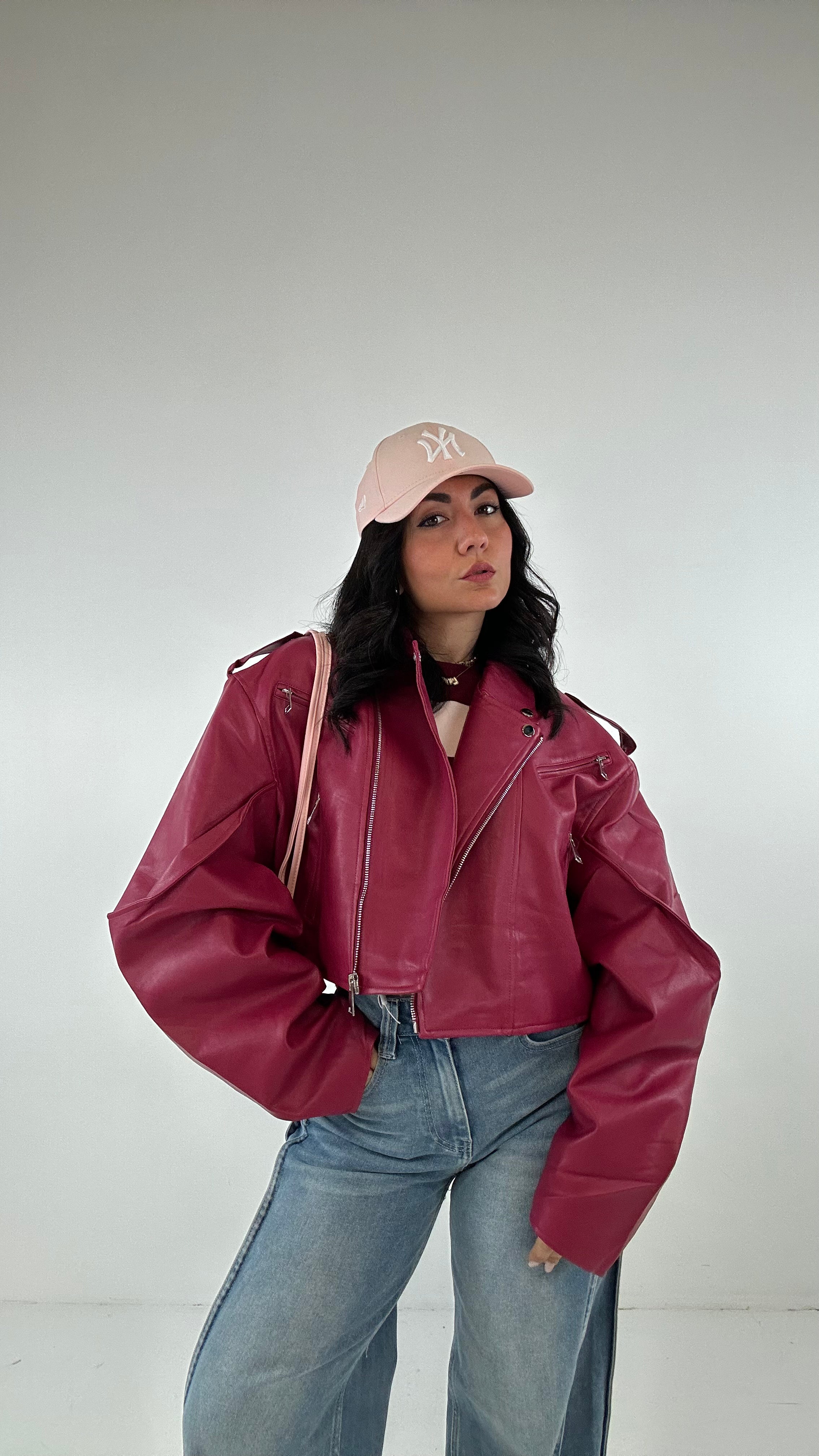Chiodo OVER CROP - BORDEAUX
