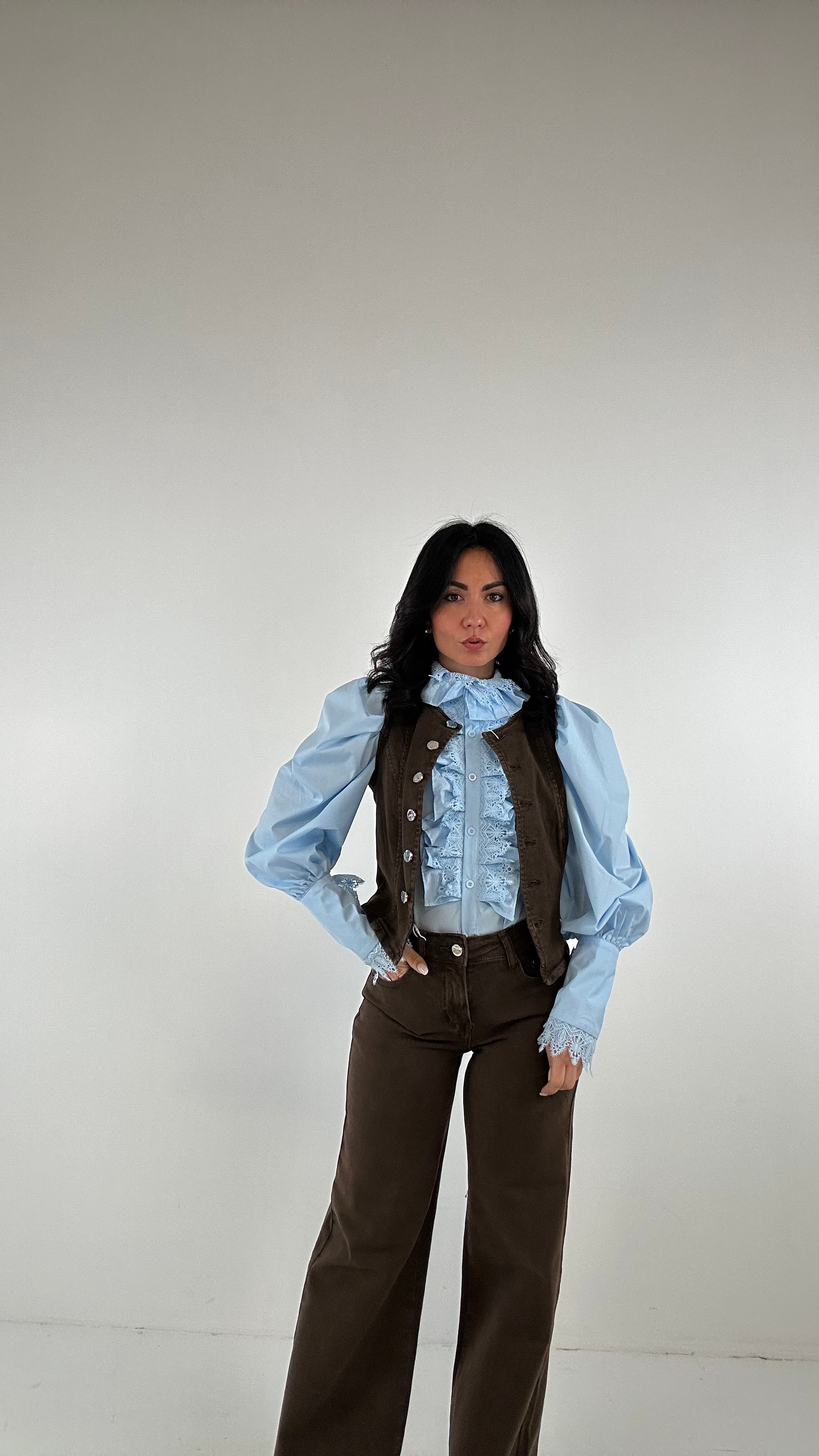 Jeans BROWN WIDE - MARRONE