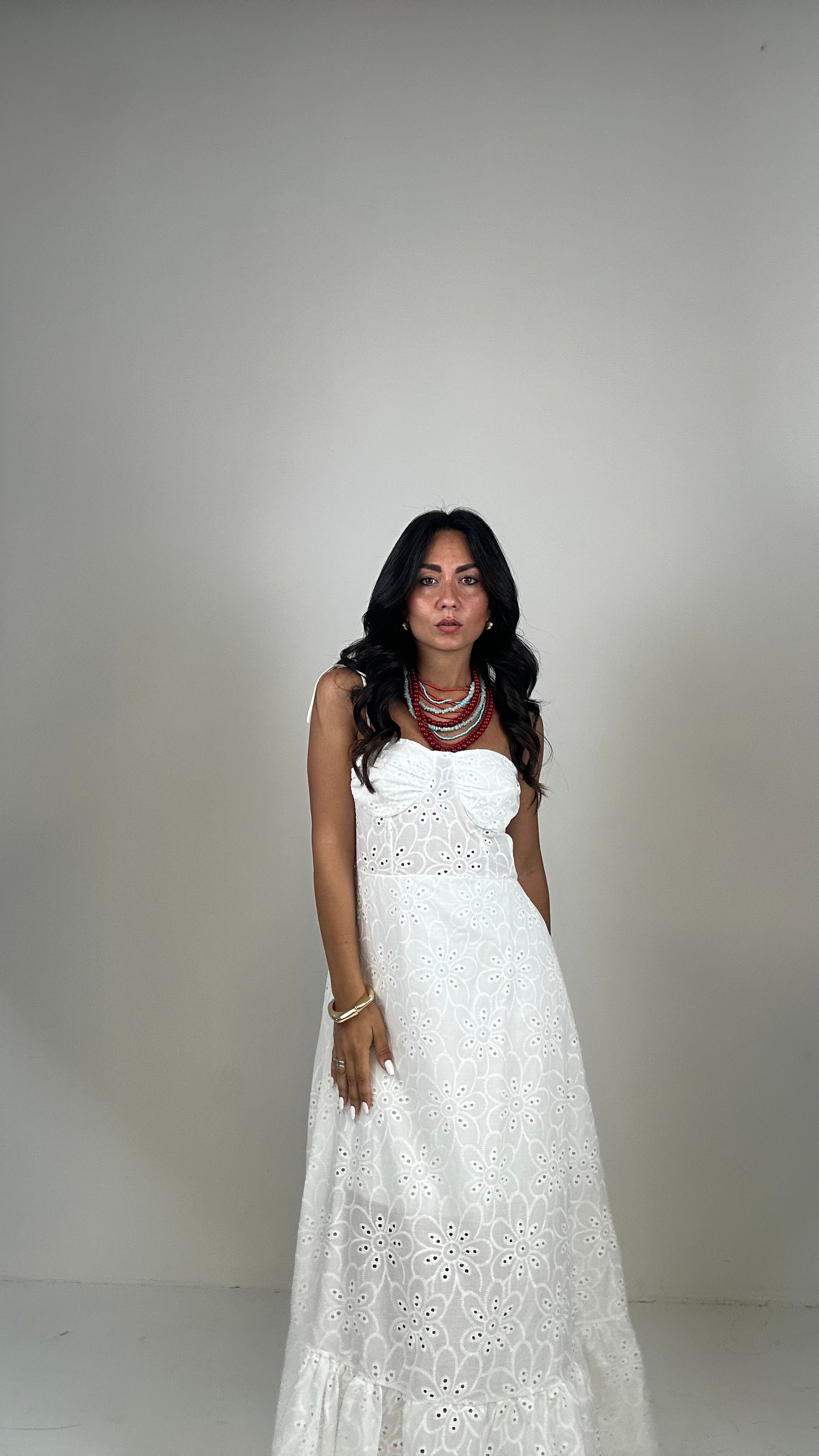 Vestito LACCETTO SANGALLO - BIANCO