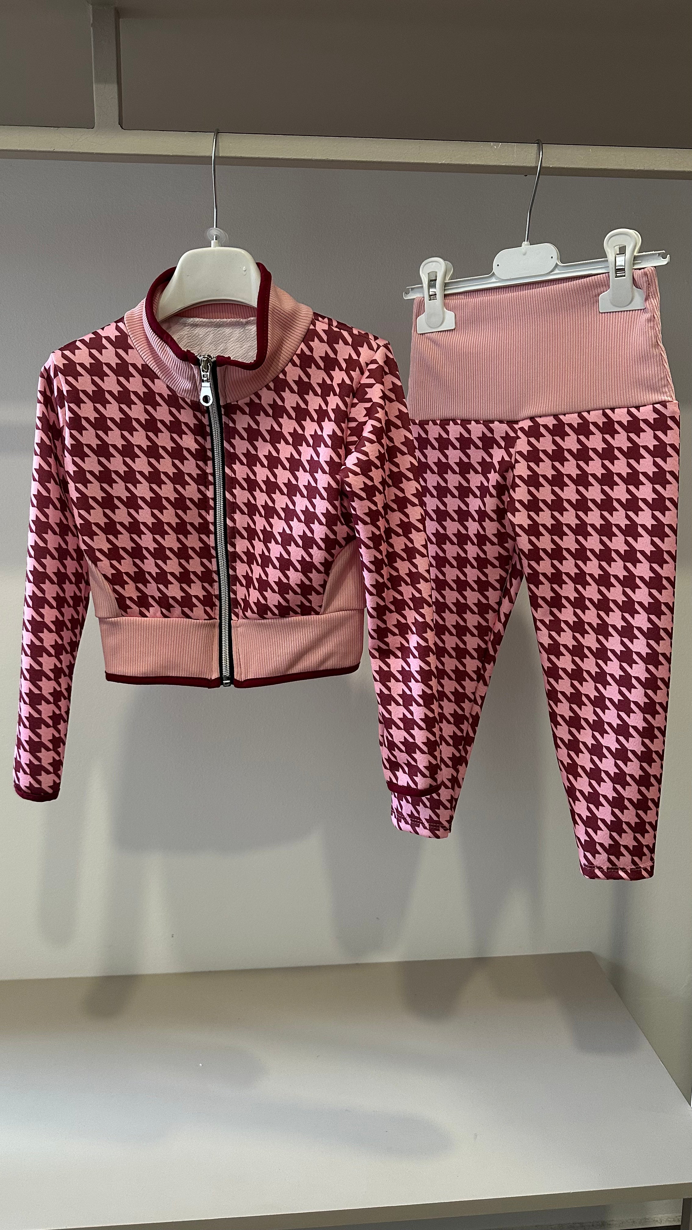 Tuta PIED DE POULE 4-14A - ROSA