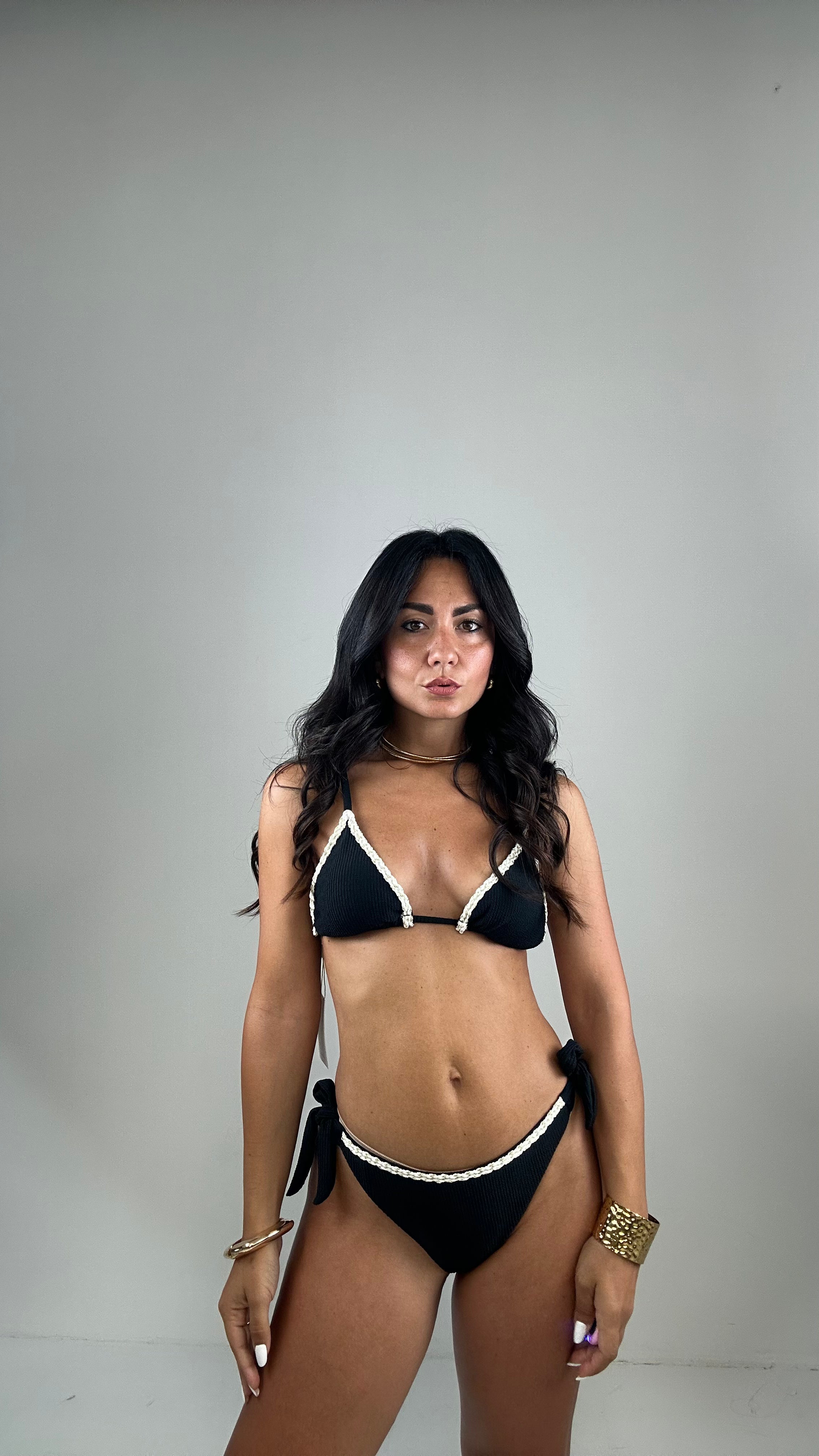 Bikini BORDO INTRECCIATO - NERO
