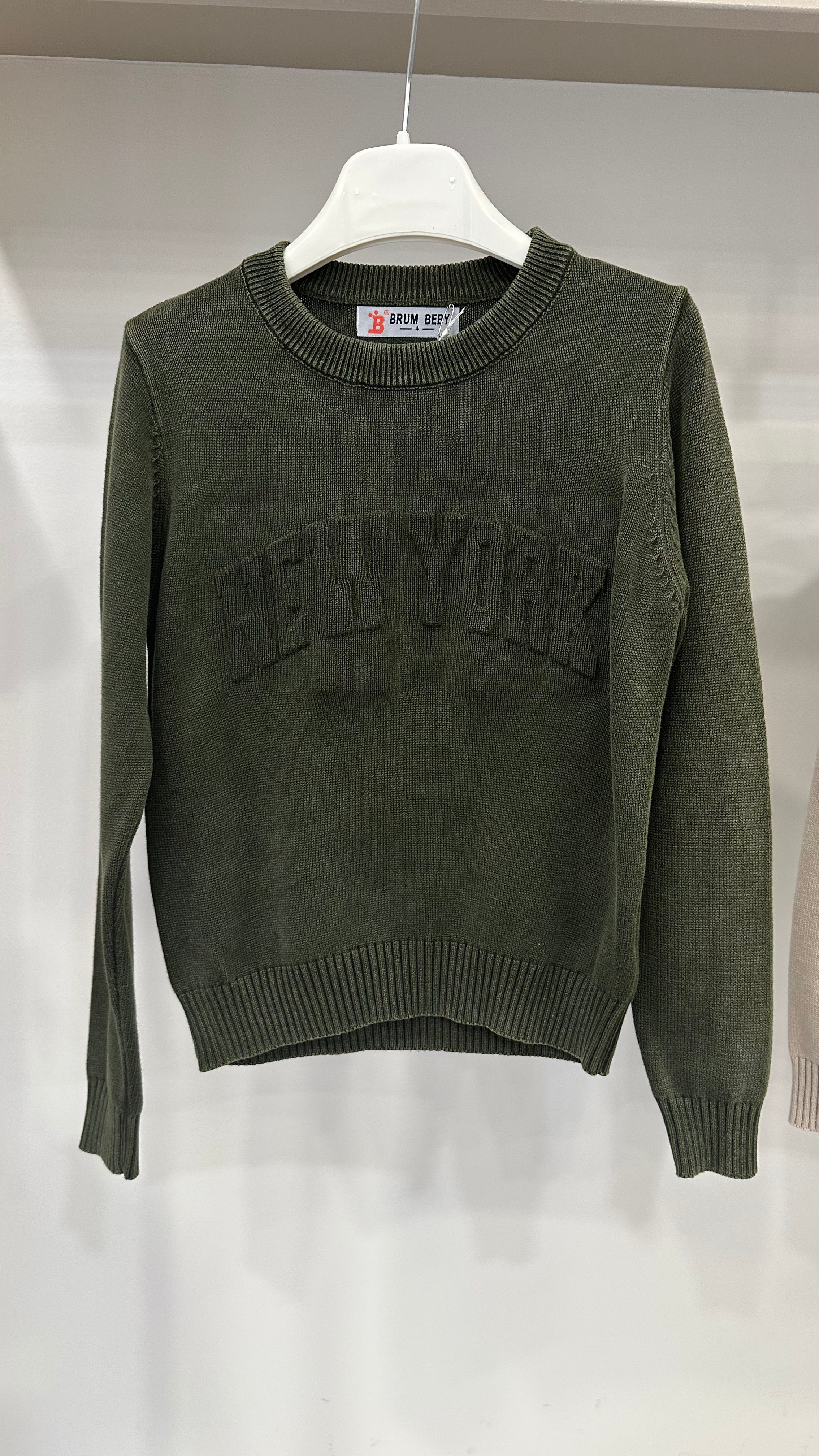 Pull NEW YORK 4-12A - VERDE MILITARE