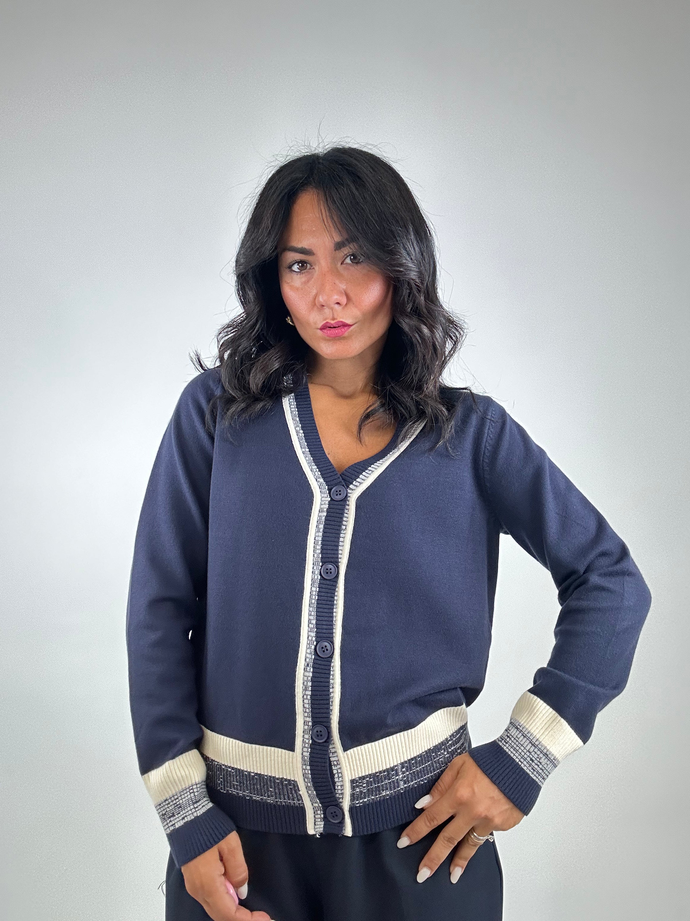 Cardigan RIGA SFUMATA - BLU