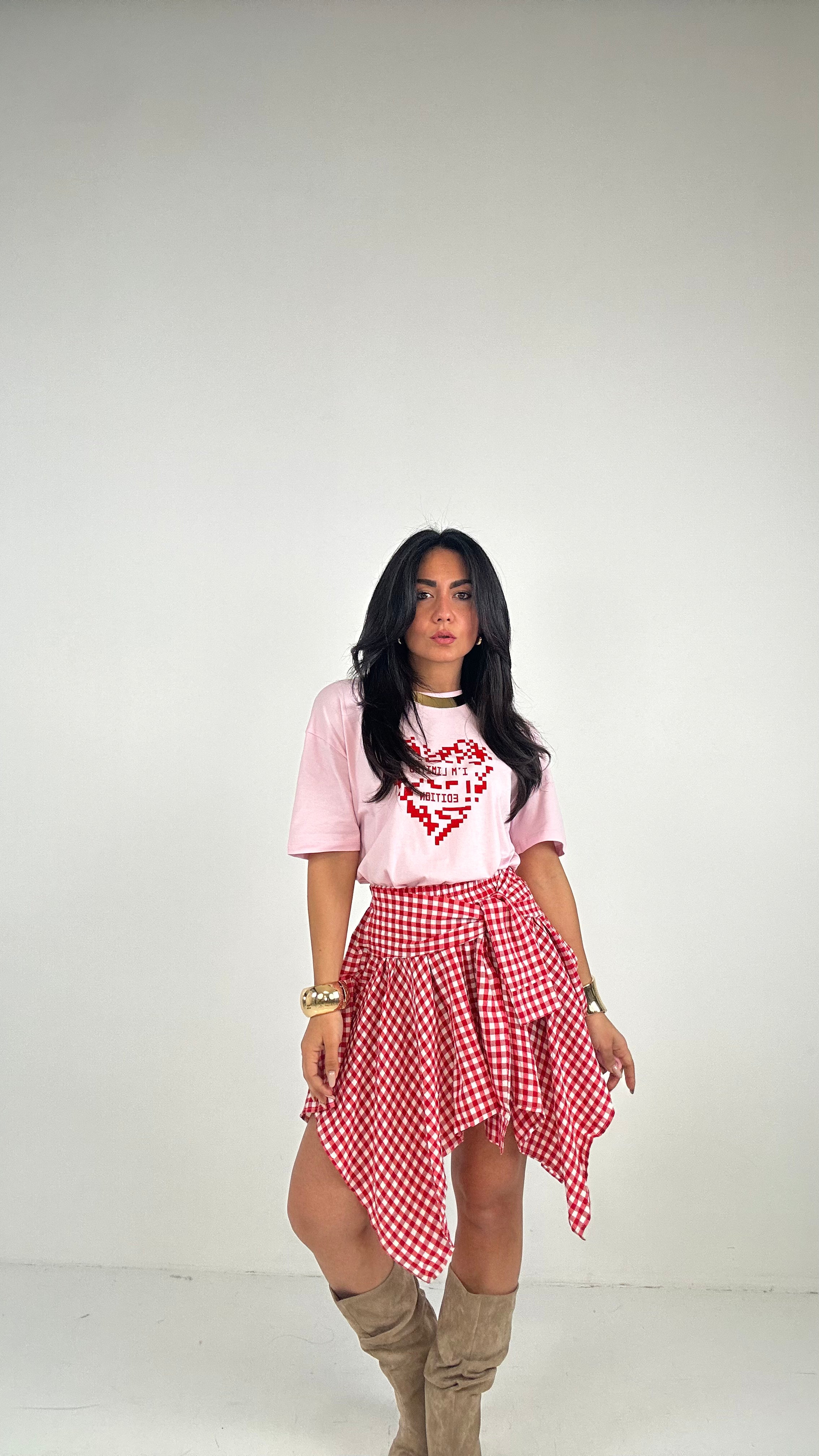 Gonna QUADRI LADY - ROSSO