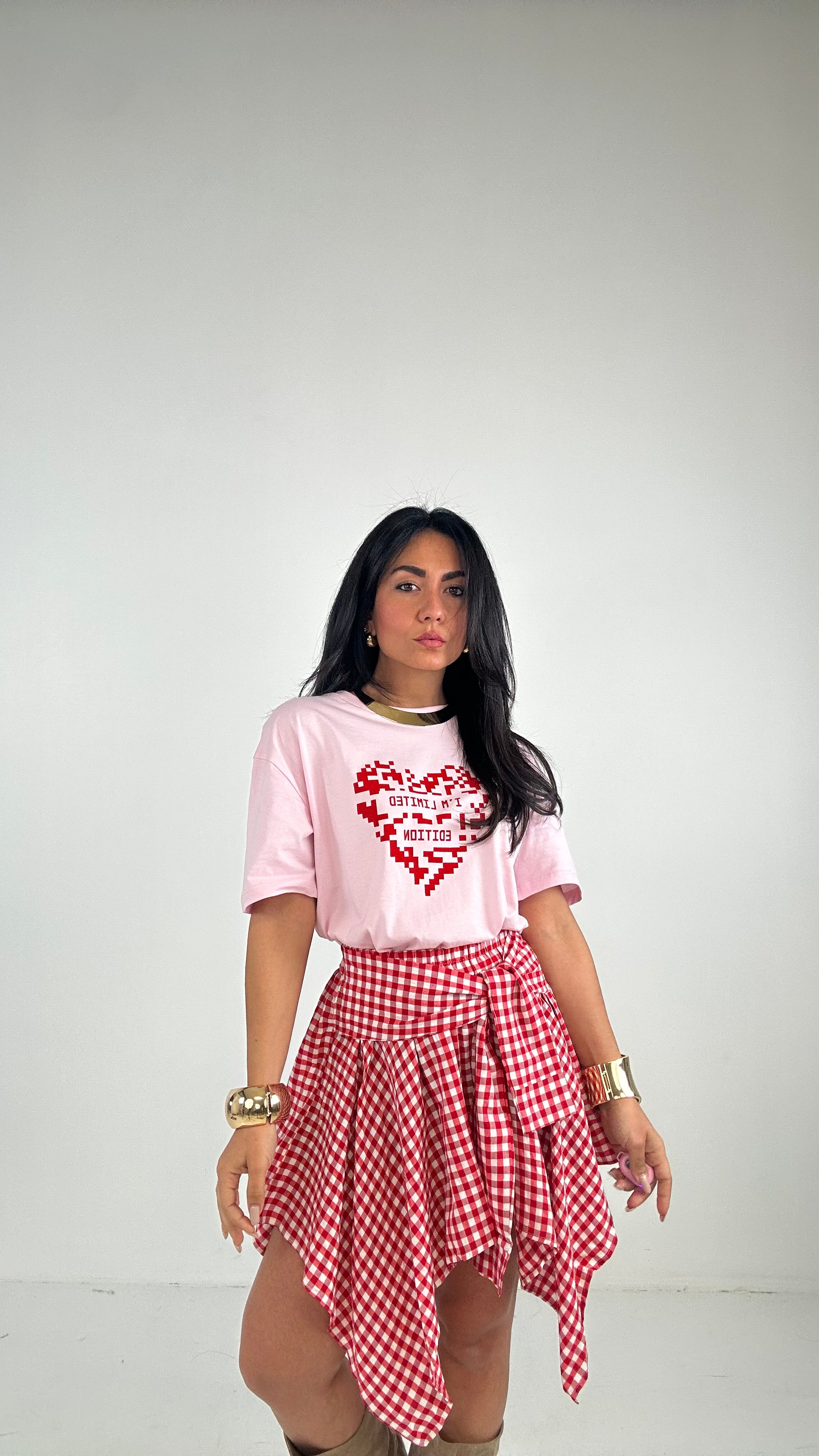 Gonna QUADRI LADY - ROSSO