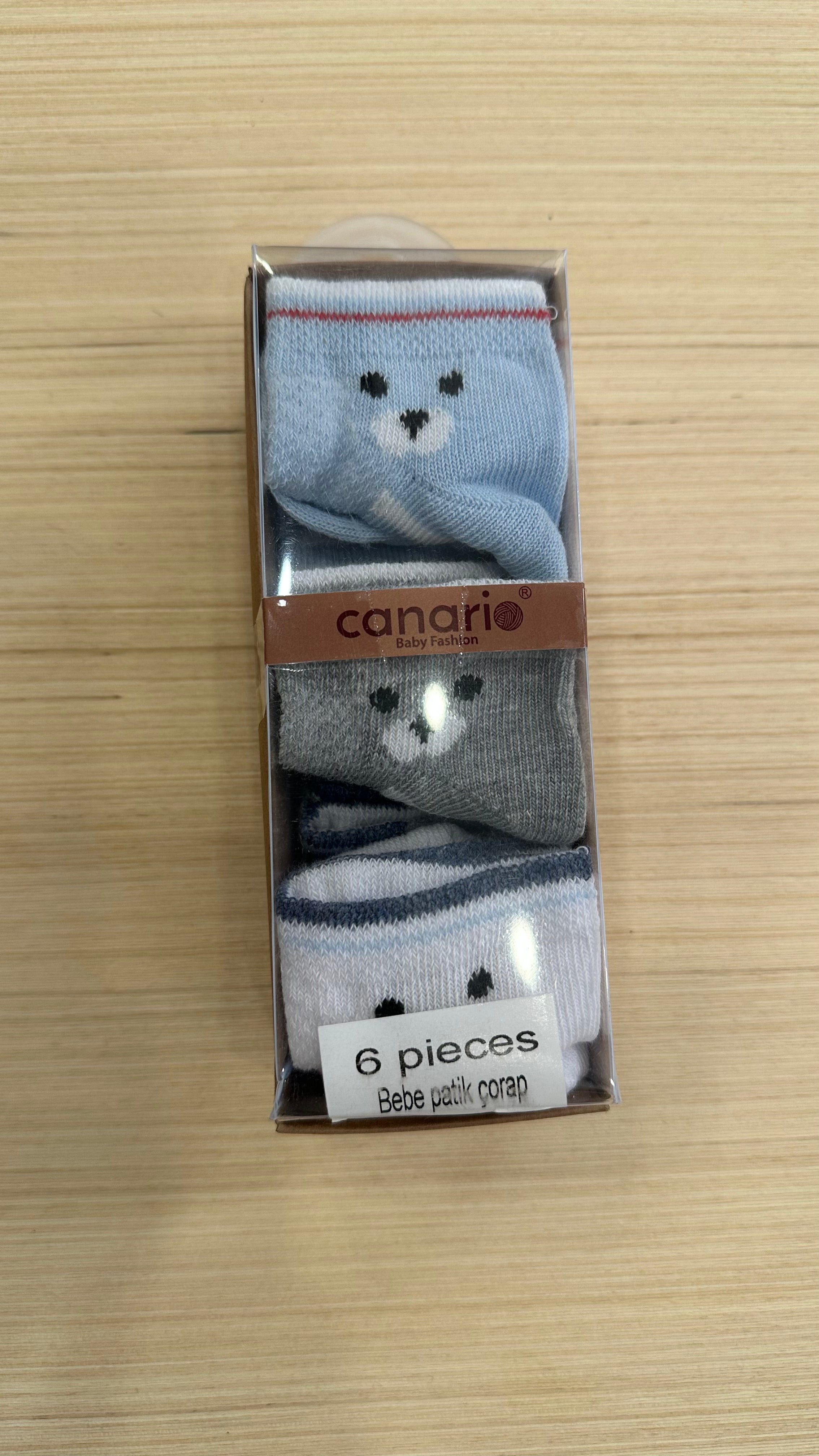 Scatolina set 6 PAIA CALZINI NEONATO 0-6M - CELESTE