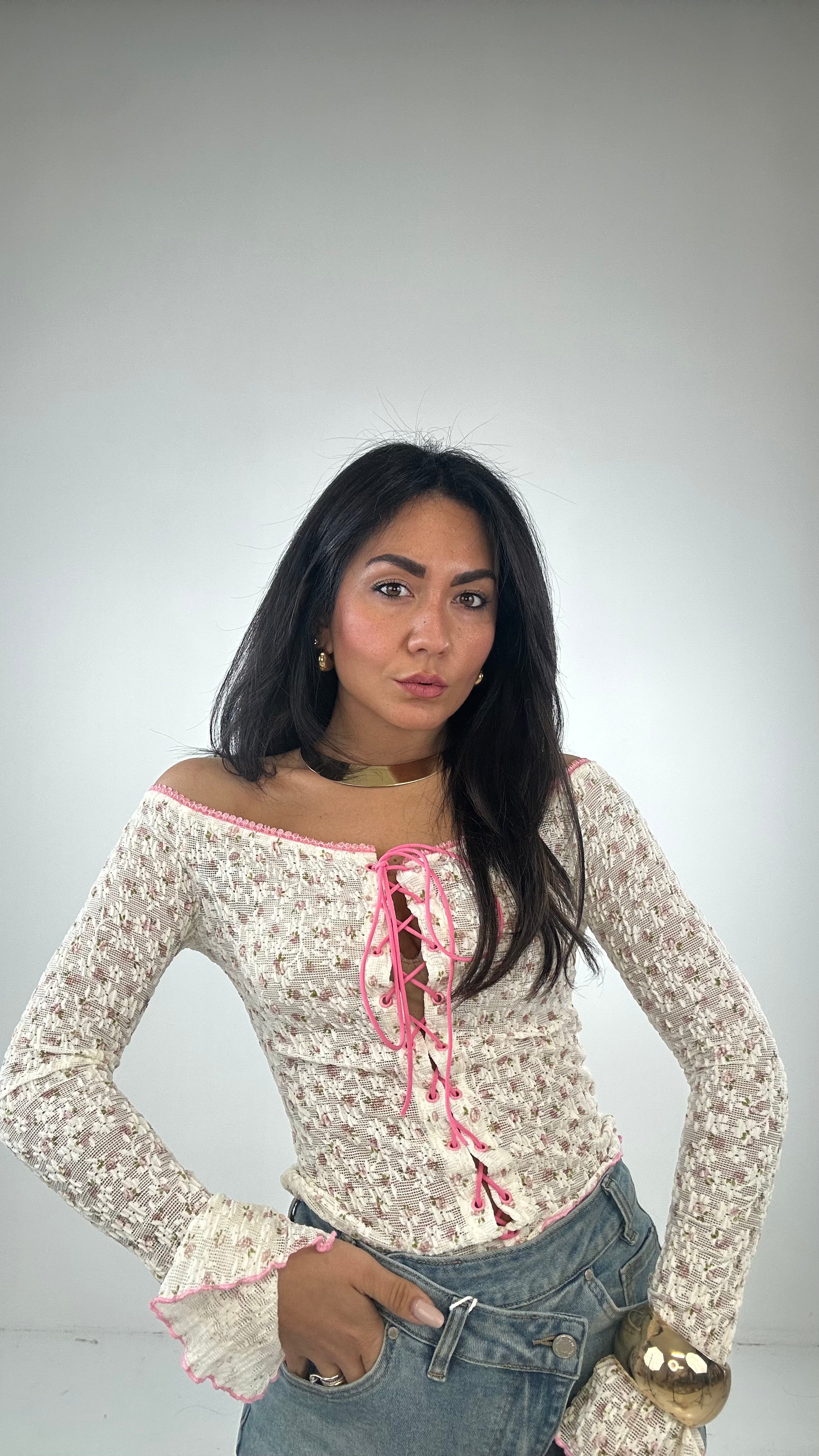 Top LACCETTI - ROSA