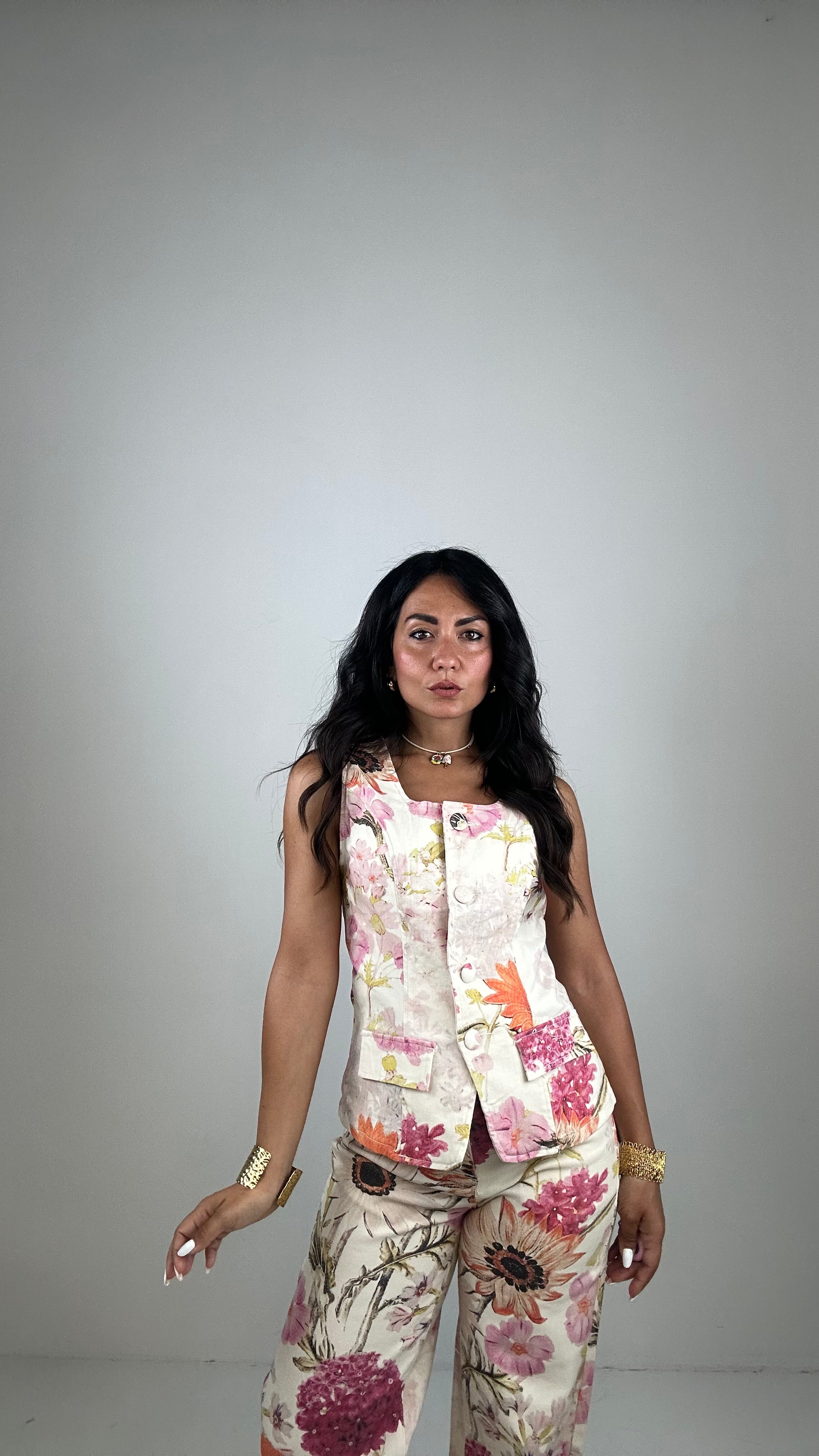 Completo FLOWER JEANS - BEIGE