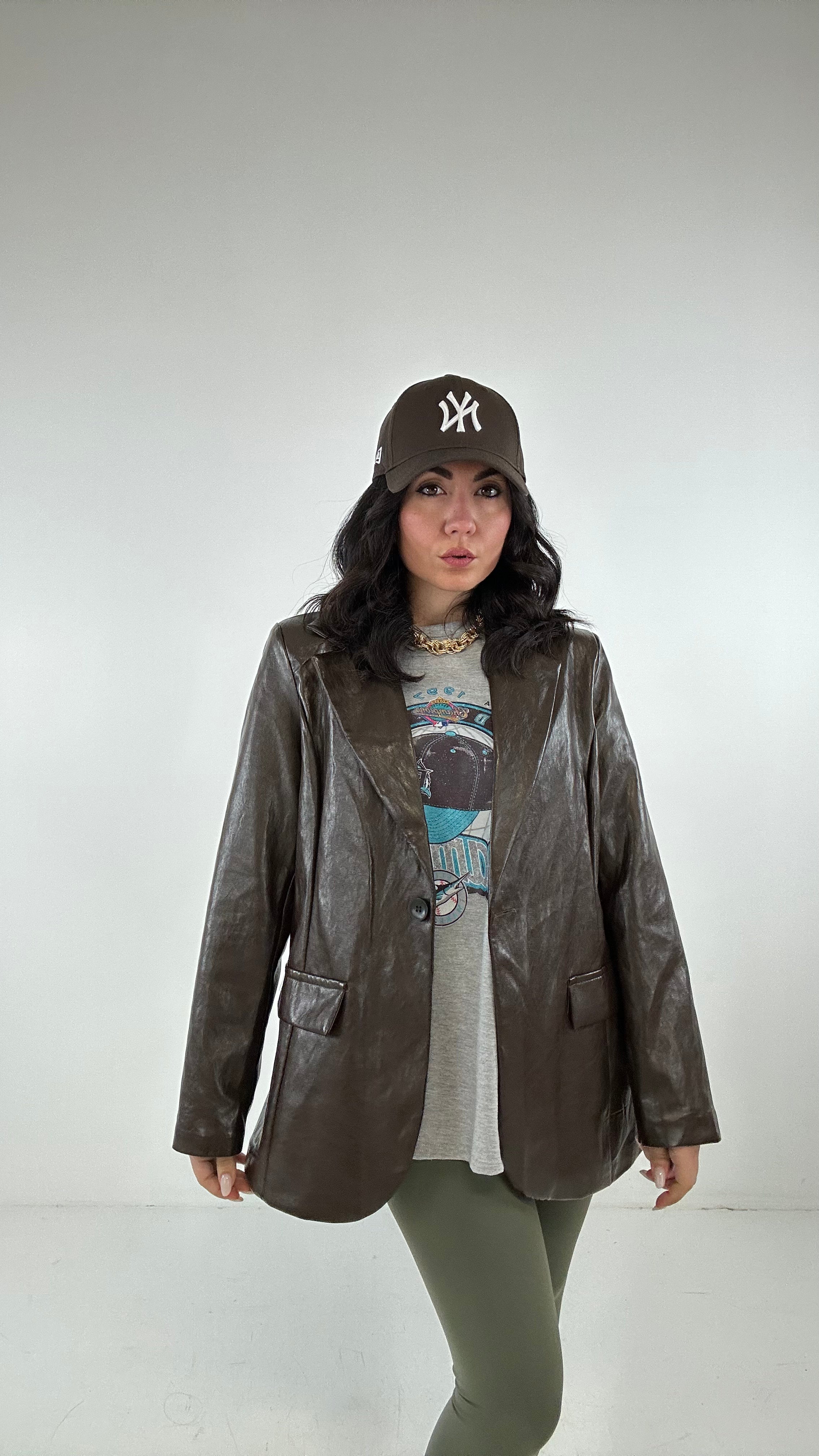 Blazer ECOPELLE MART - MARRONE