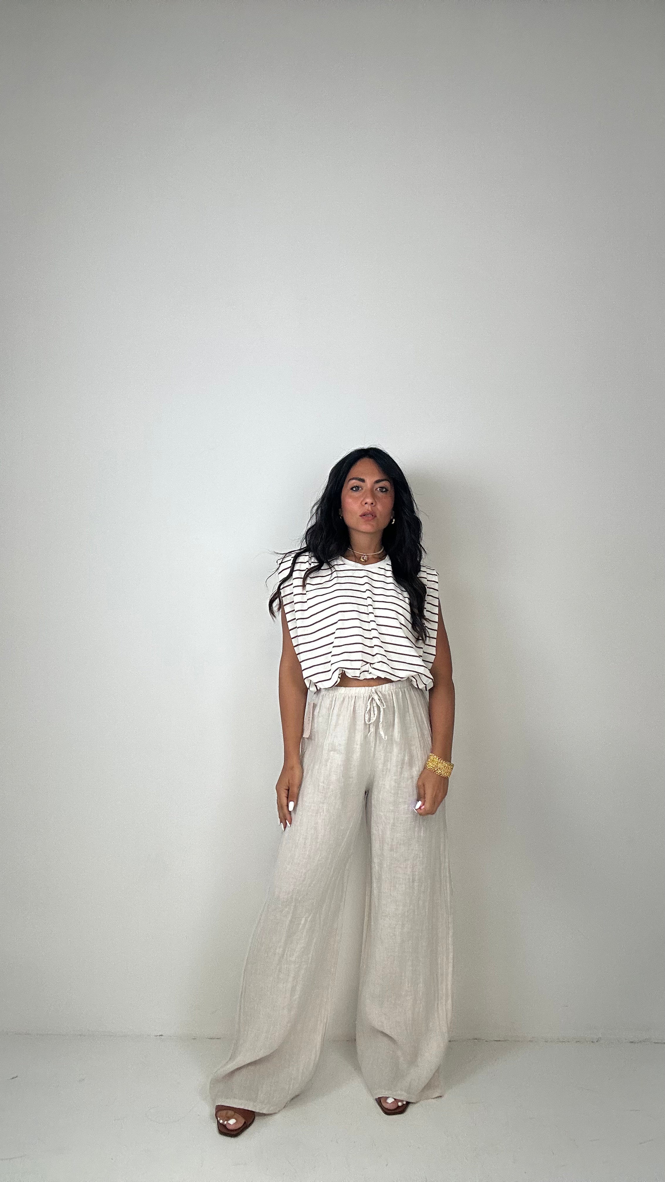 Pantalone 100% LINO - BEIGE