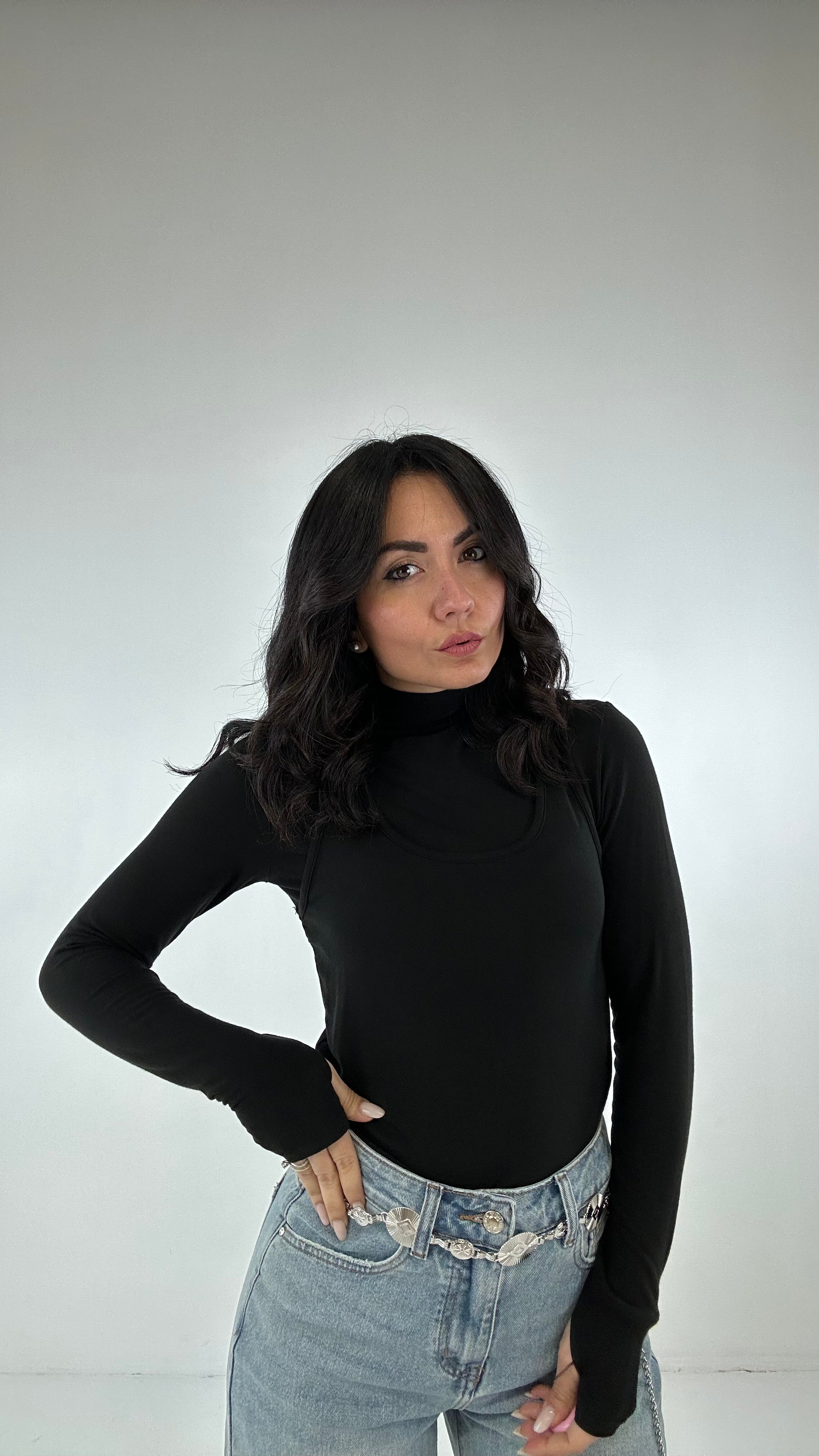 Lupetto CON CANOTTA - NERO