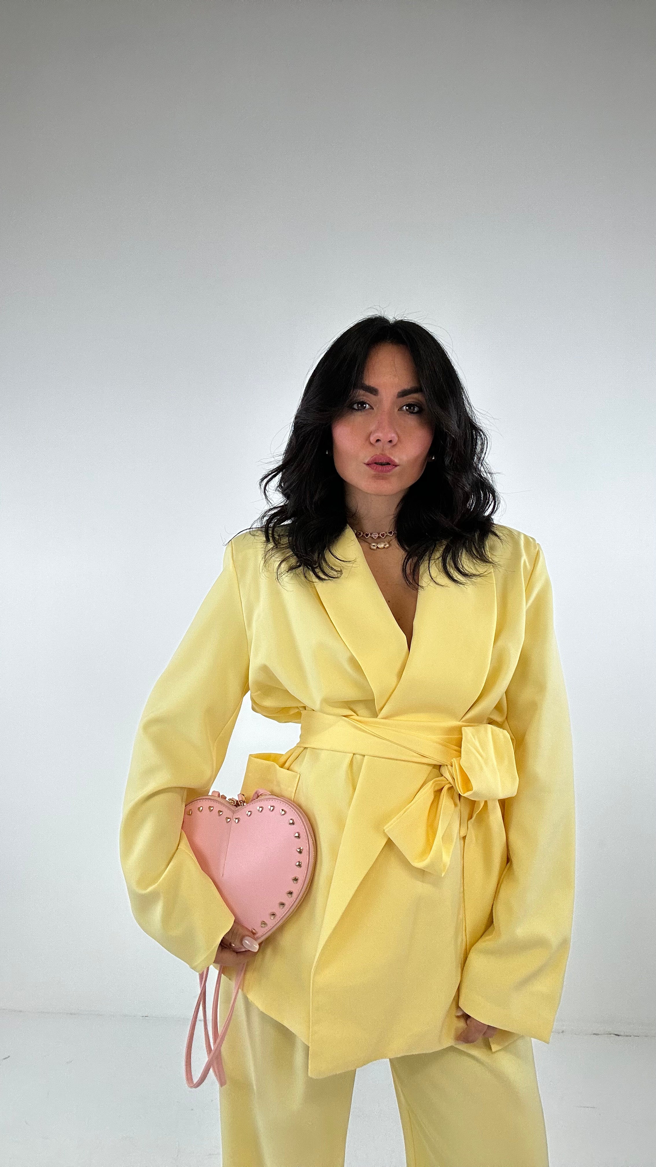 Tailleur CINTURA E SPALLINA - GIALLO