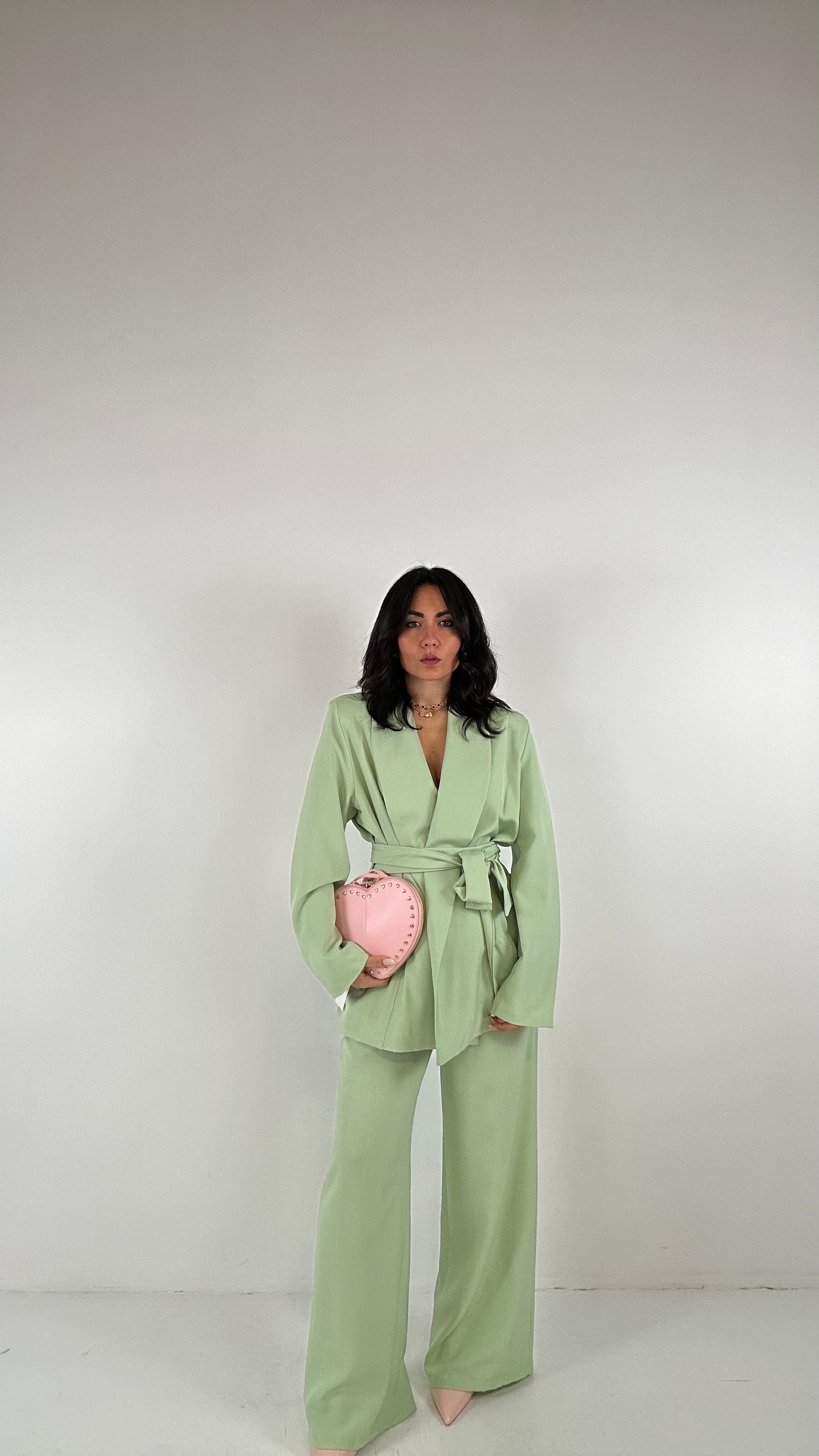 Tailleur CINTURA E SPALLINA - VERDE