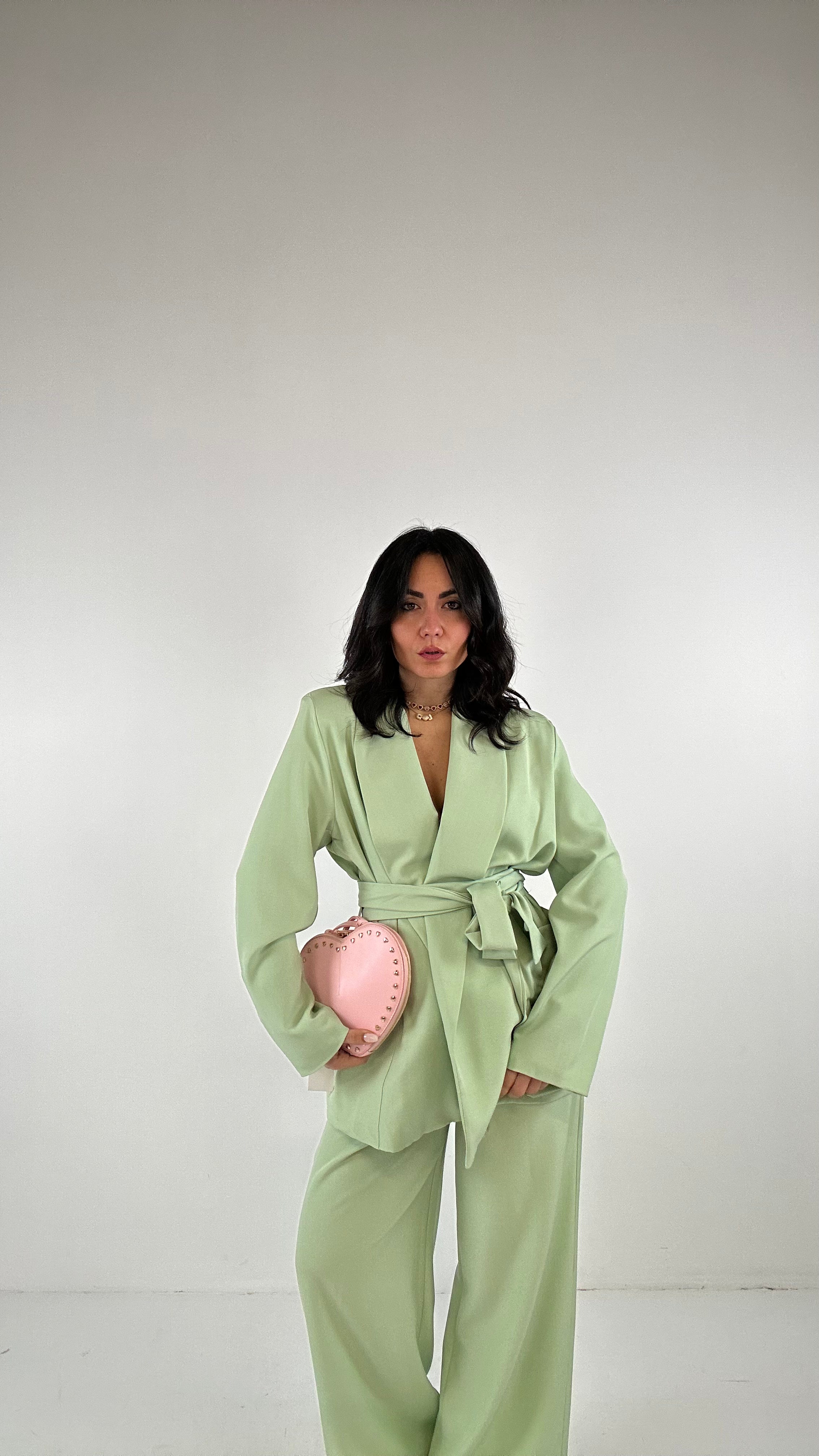 Tailleur CINTURA E SPALLINA - VERDE