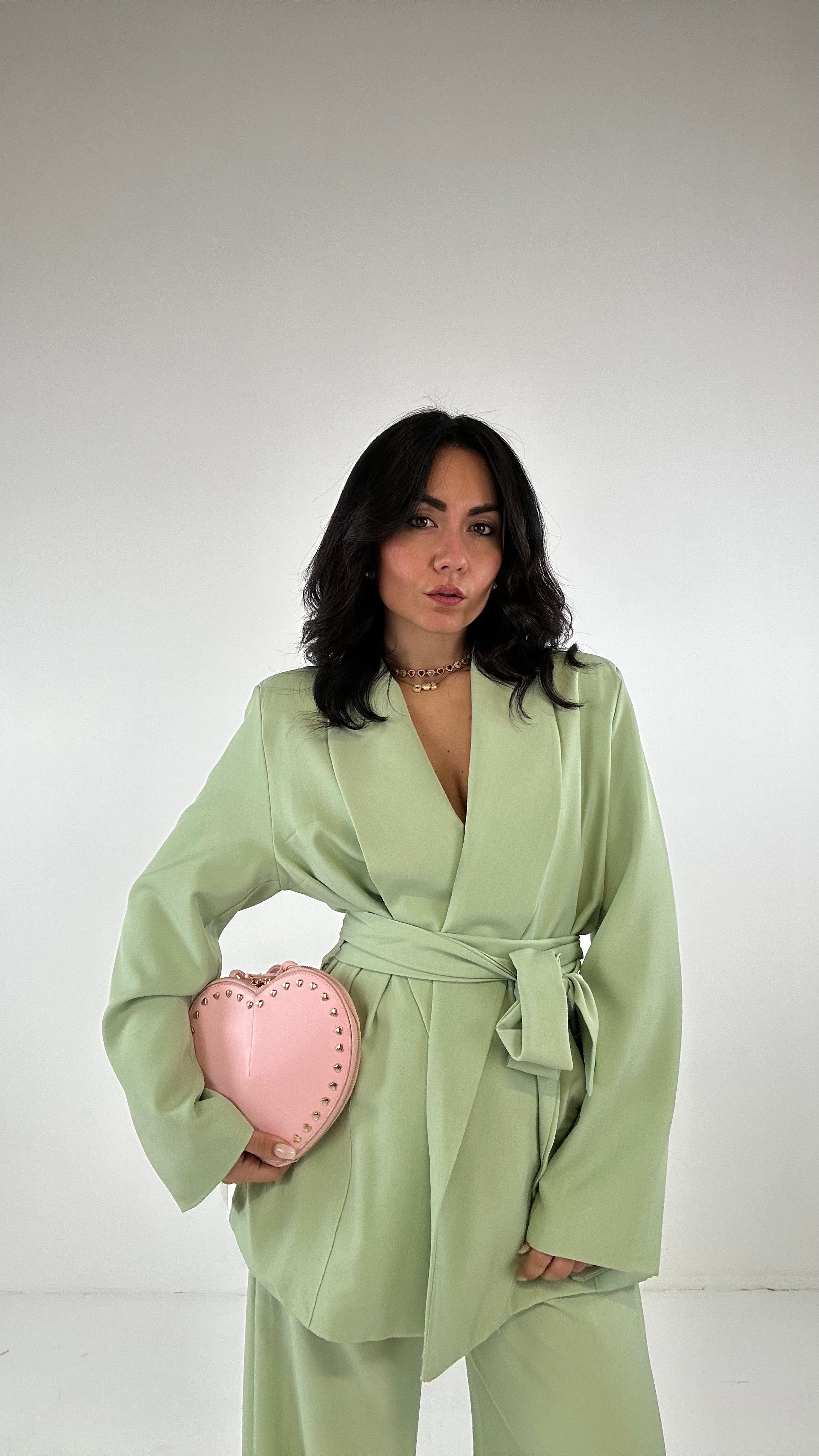 Tailleur CINTURA E SPALLINA - VERDE