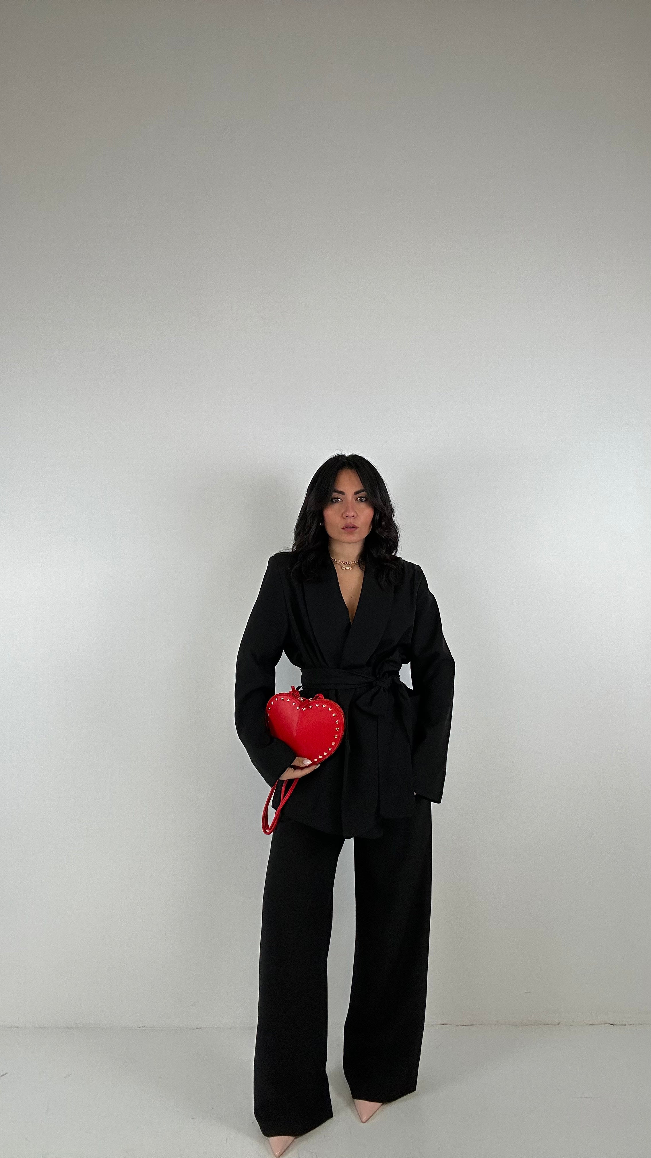 Tailleur CINTURA E SPALLINA - NERO