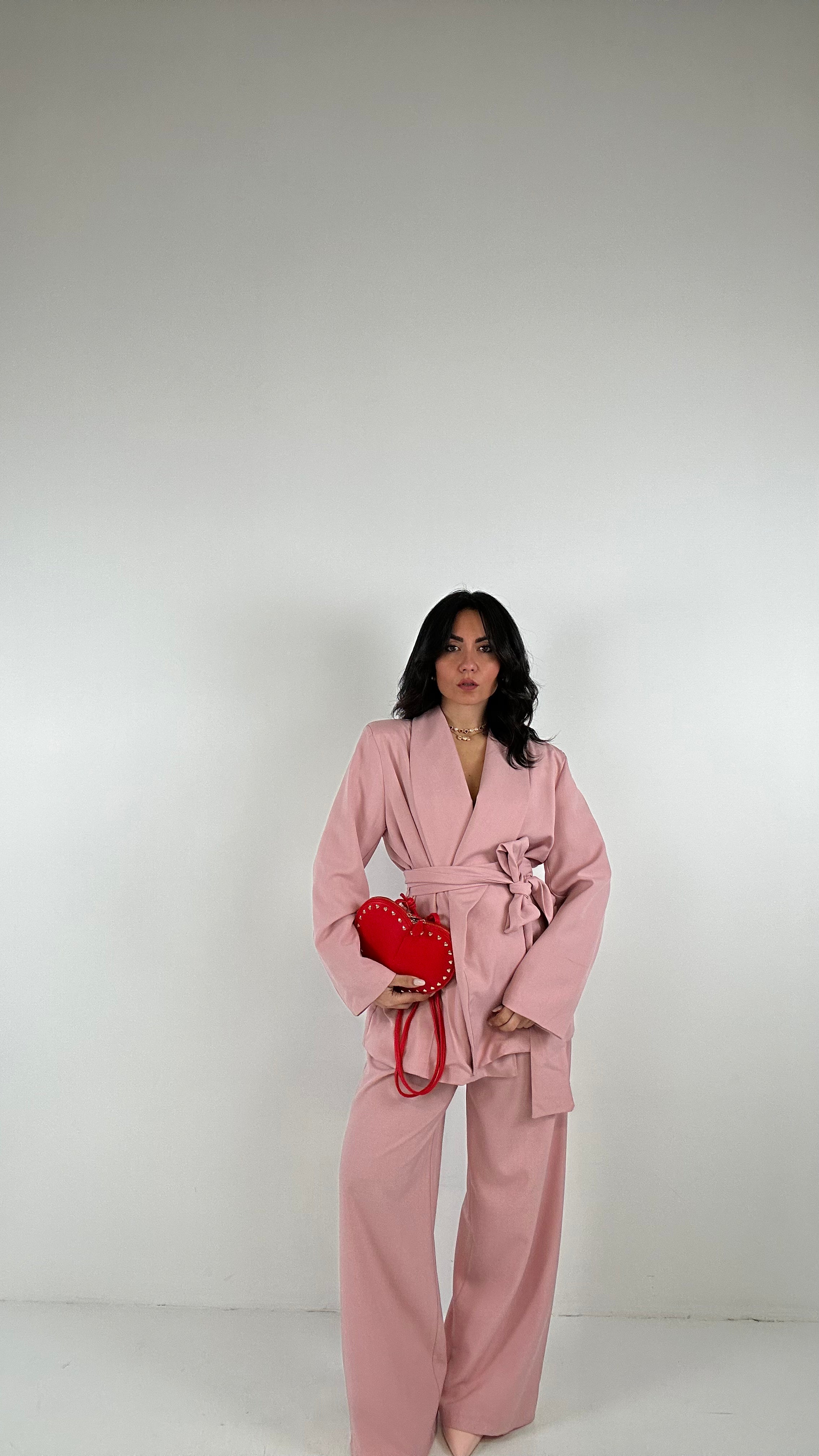 Tailleur CINTURA E SPALLINA - ROSA