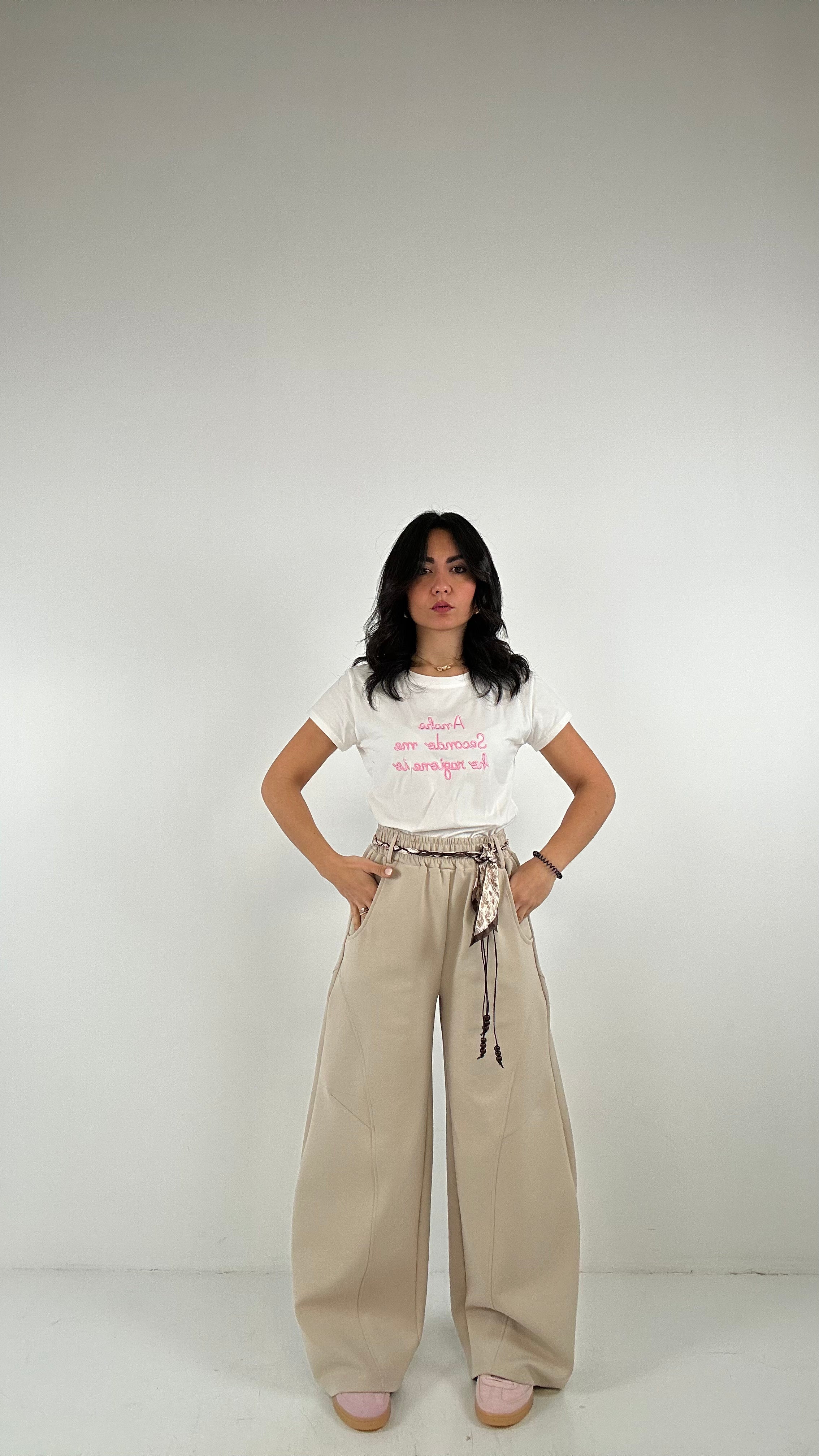 Pantalone BALLON CINTURINO - BEIGE