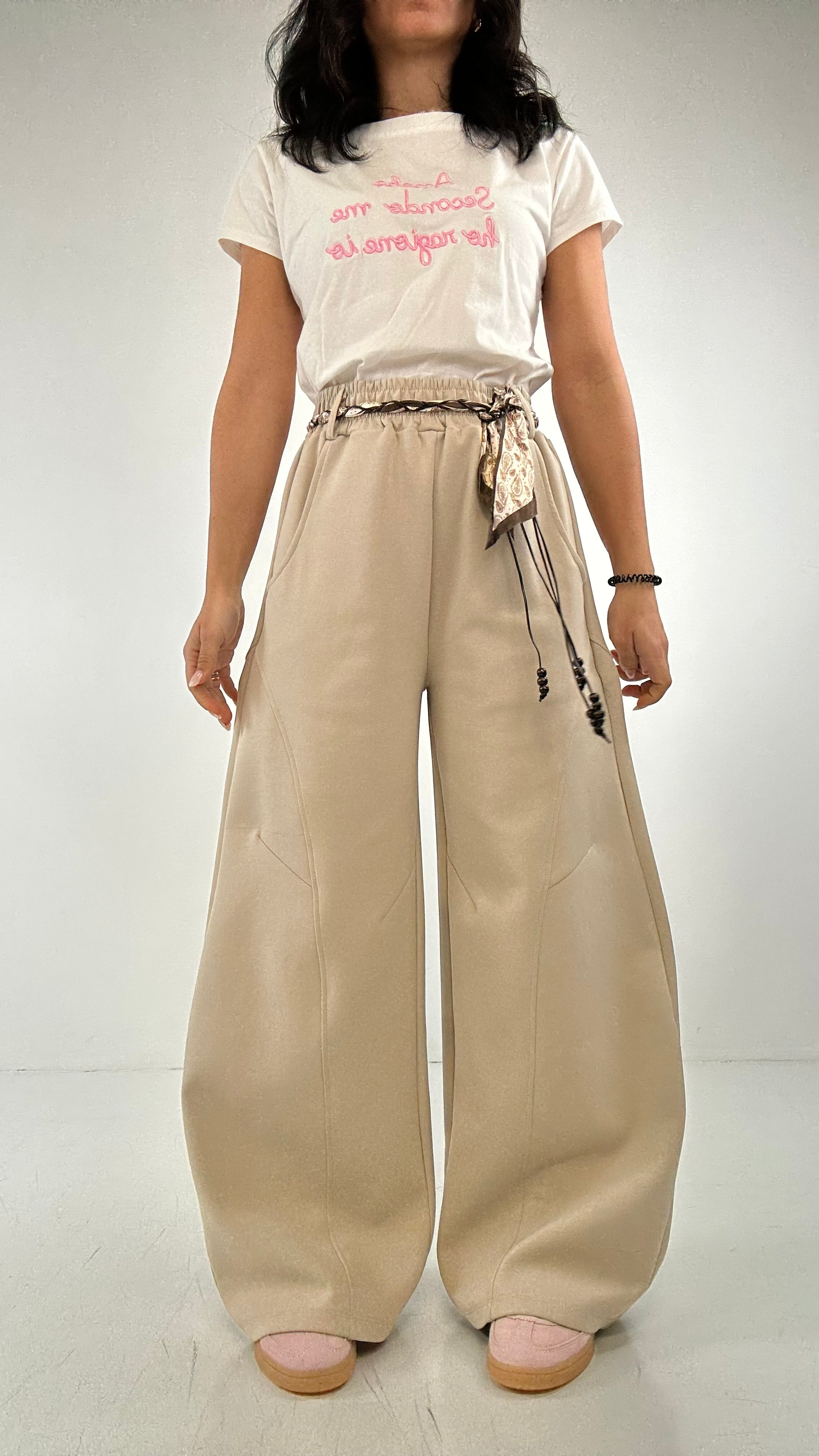 Pantalone BALLON CINTURINO - BEIGE